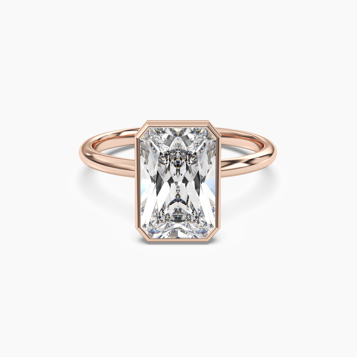 Vivienne 5 Carat Radiant Cut Solitaire Lab Grown Diamond Ring in 18K Rose Gold