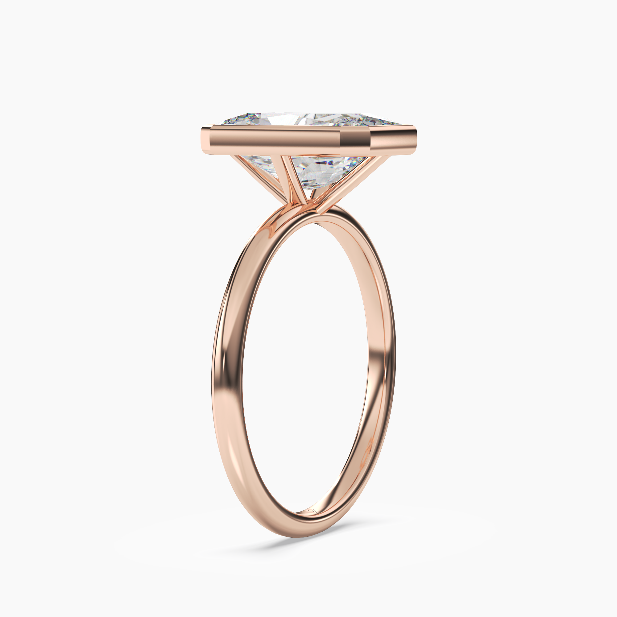 Vivienne 2 Carat Radiant Cut Solitaire Lab Grown Diamond Ring in 10K Rose Gold - View 2