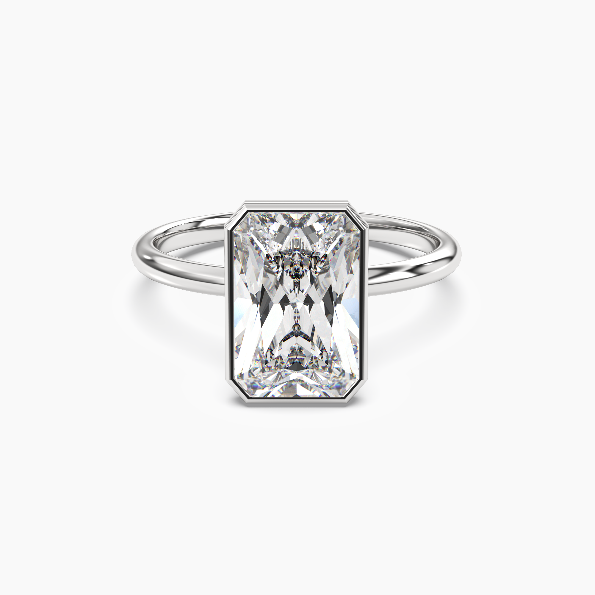 Vivienne 2 Carat Radiant Cut Solitaire Lab Grown Diamond Ring in 14K White Gold