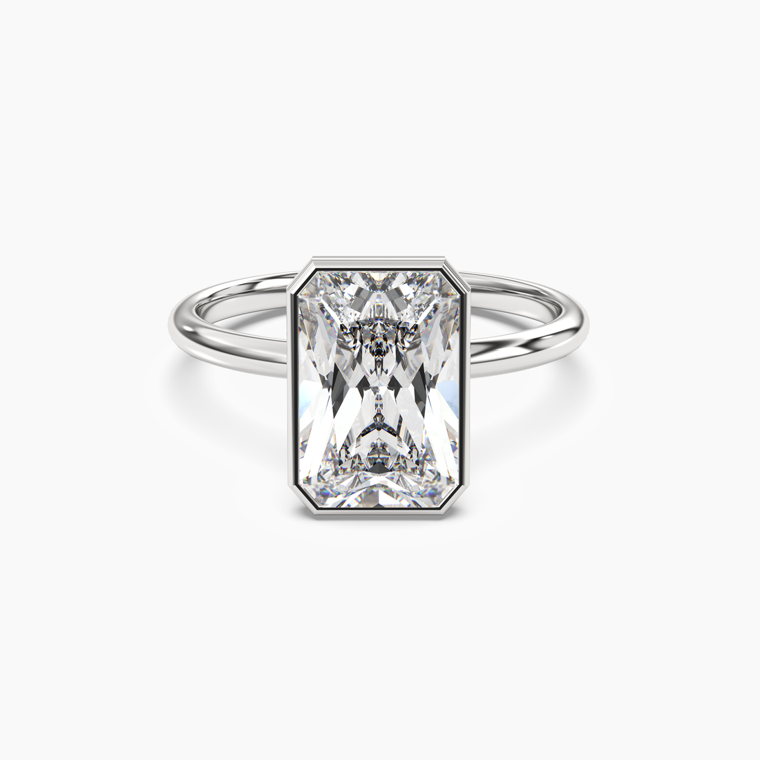 Vivienne 4 Carat Radiant Cut Solitaire Lab Grown Diamond Ring in 10K White Gold
