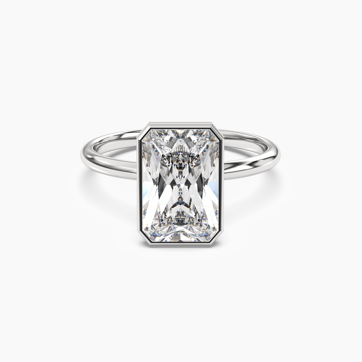 Vivienne 5 Carat Radiant Cut Solitaire Lab Grown Diamond Ring in 14K White Gold