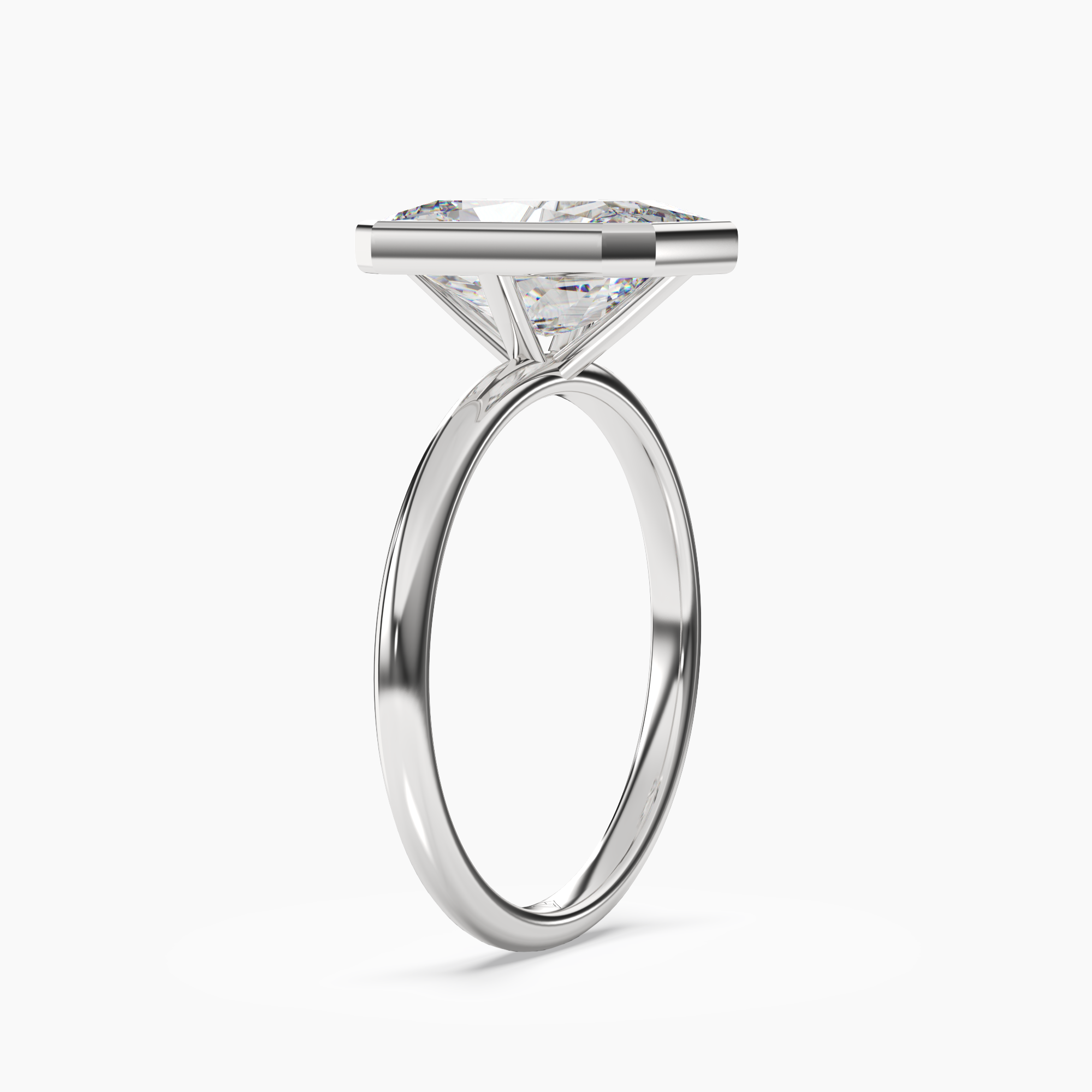 Vivienne 3 Carat Radiant Cut Solitaire Lab Grown Diamond Ring in 18K White Gold - View 2