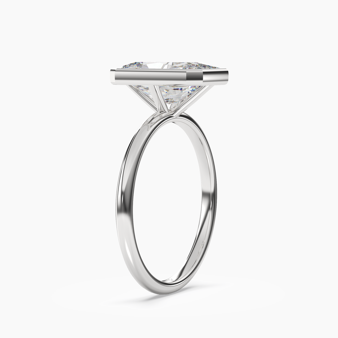 Vivienne 1 Carat Radiant Cut Solitaire Lab Grown Diamond Ring in 18K White Gold - View 2