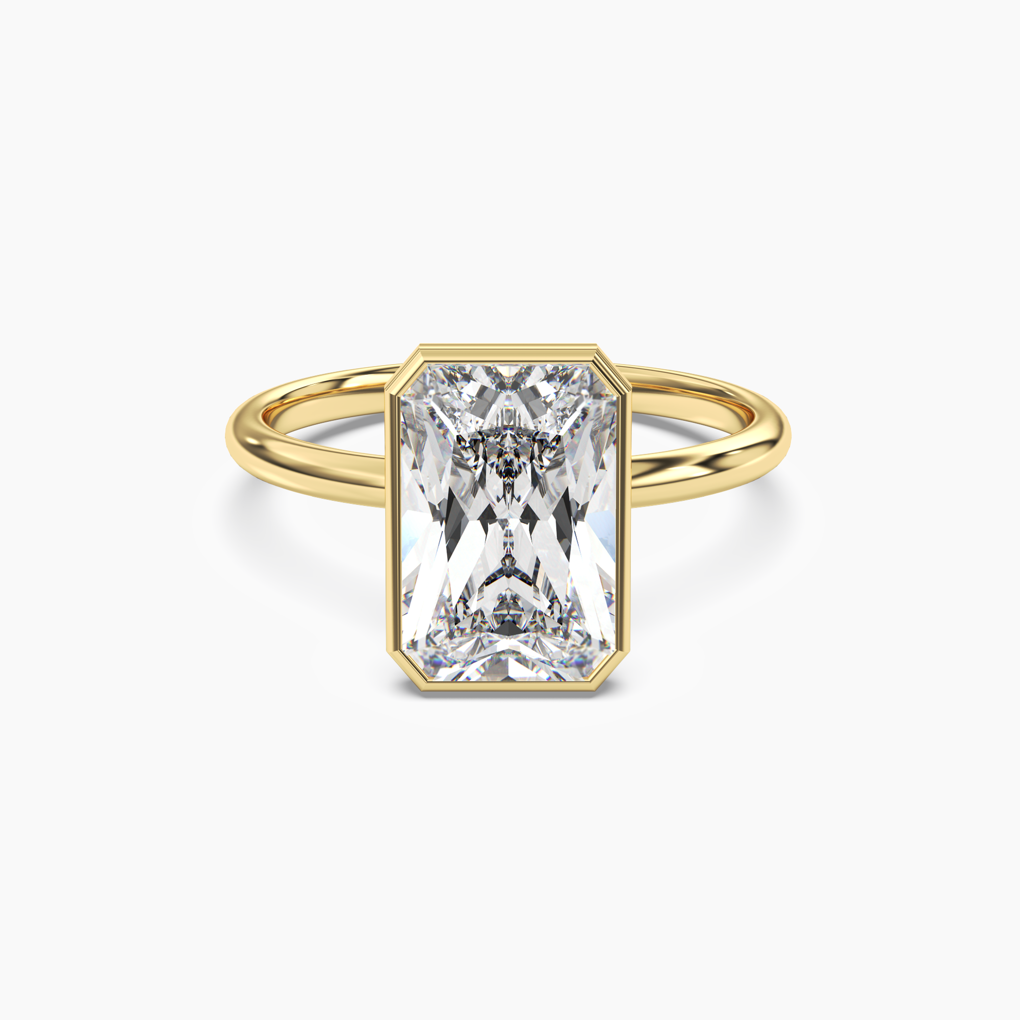 Vivienne 1 Carat Radiant Cut Solitaire Lab Grown Diamond Ring in 18K Yellow Gold
