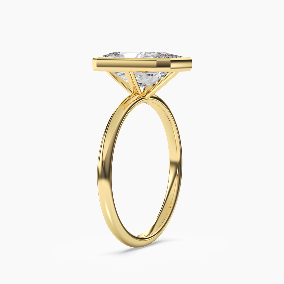 Vivienne 1 Carat Radiant Cut Solitaire Lab Grown Diamond Ring in 14K Yellow Gold - View 2