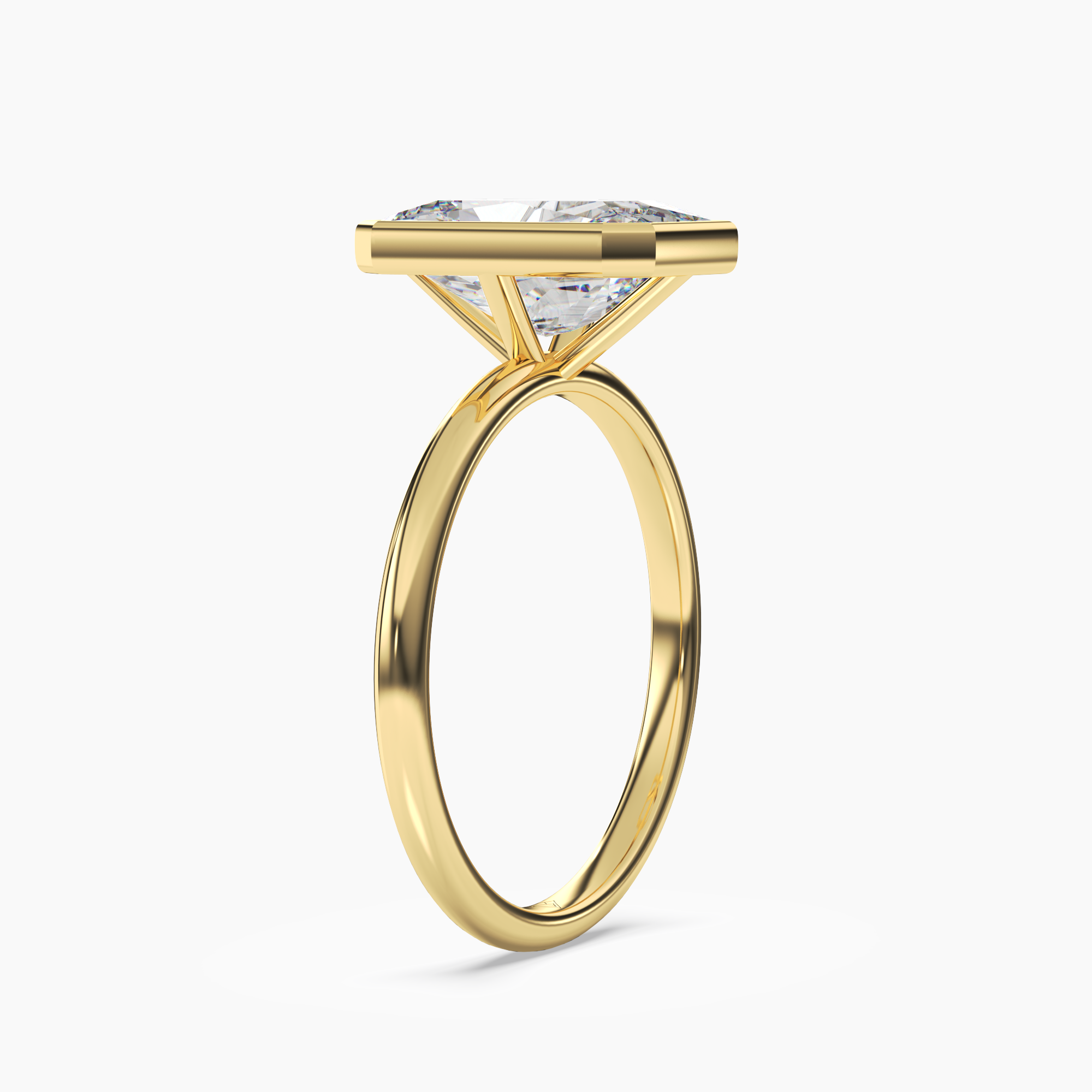 Vivienne 4.5 Carat Radiant Cut Solitaire Lab Grown Diamond Ring in 14K Yellow Gold - View 2