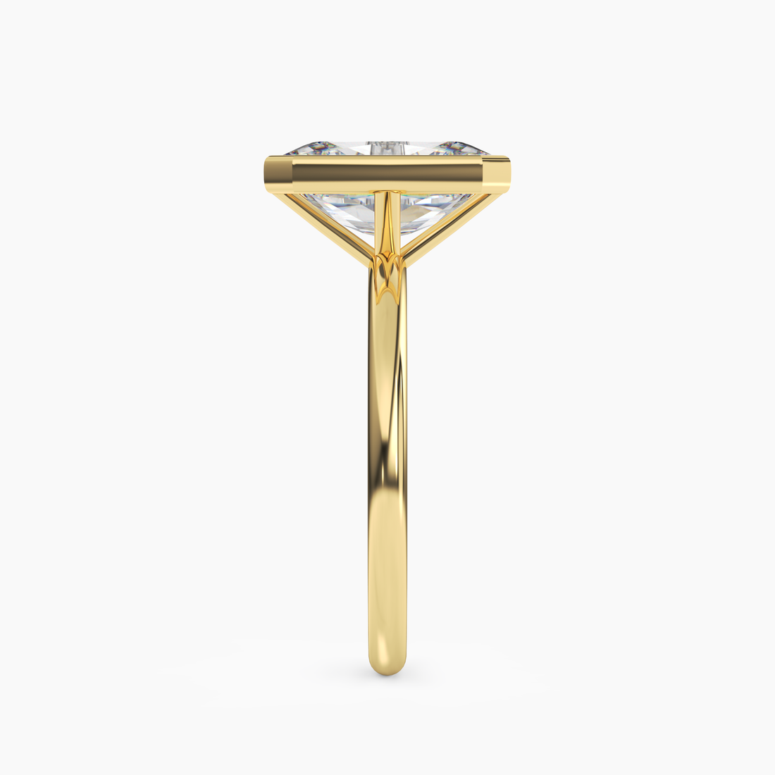 Vivienne 3 Carat Radiant Cut Solitaire Lab Grown Diamond Ring in 18K Yellow Gold - View 3
