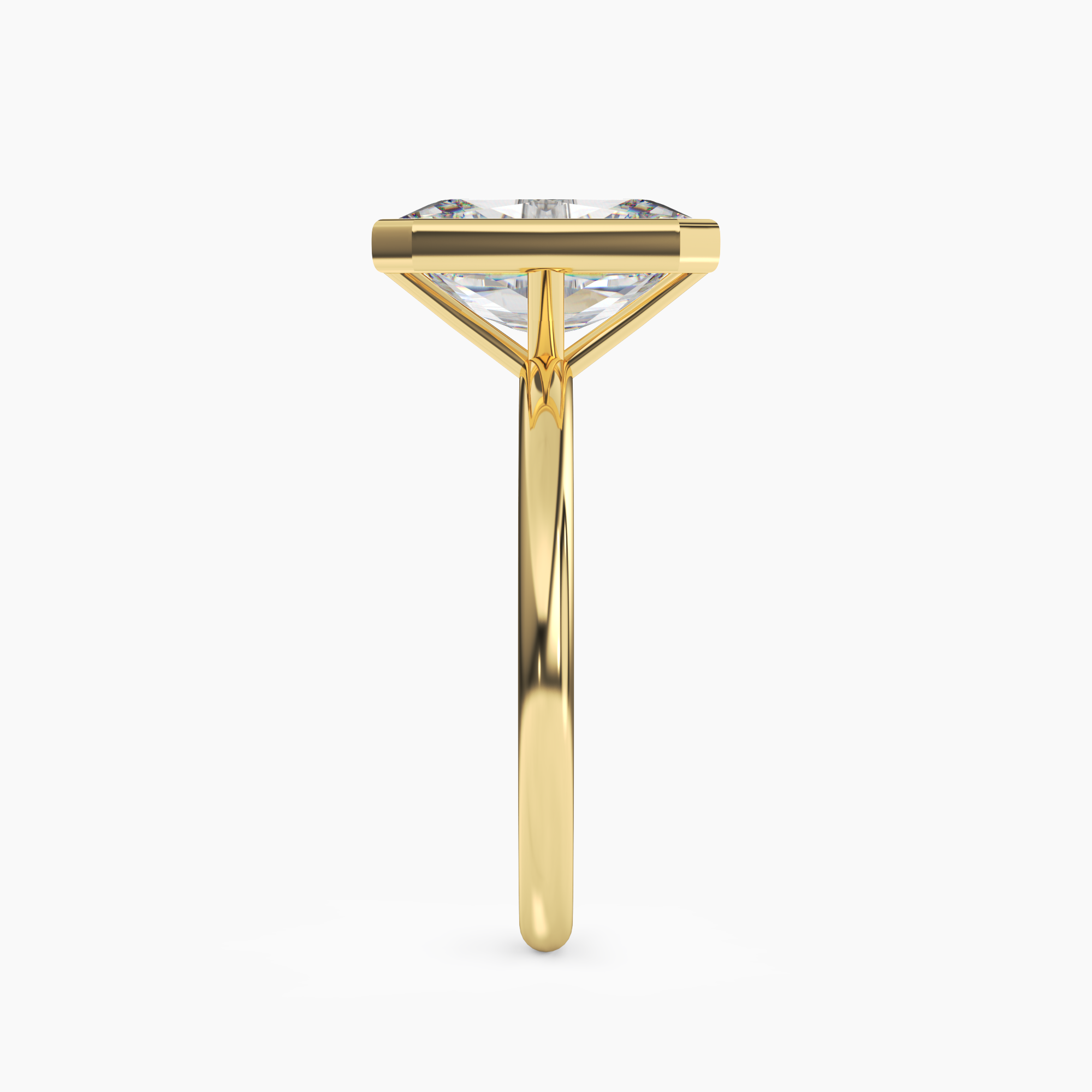 Vivienne 4 Carat Radiant Cut Solitaire Lab Grown Diamond Ring in 10K Yellow Gold - View 3