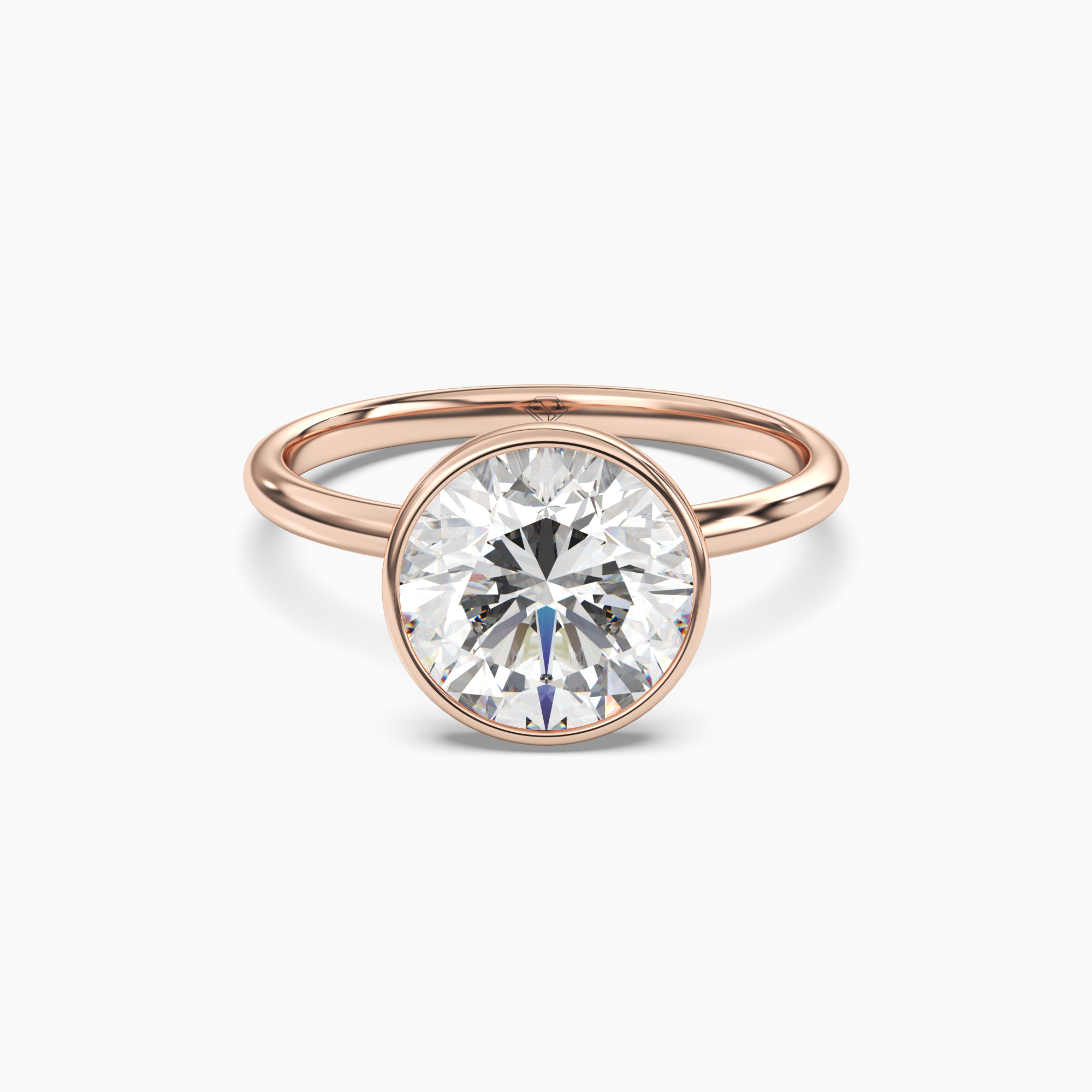 Vivienne 1 Carat Round Cut Bezel Lab Grown Diamond Ring in Platinum - View 7