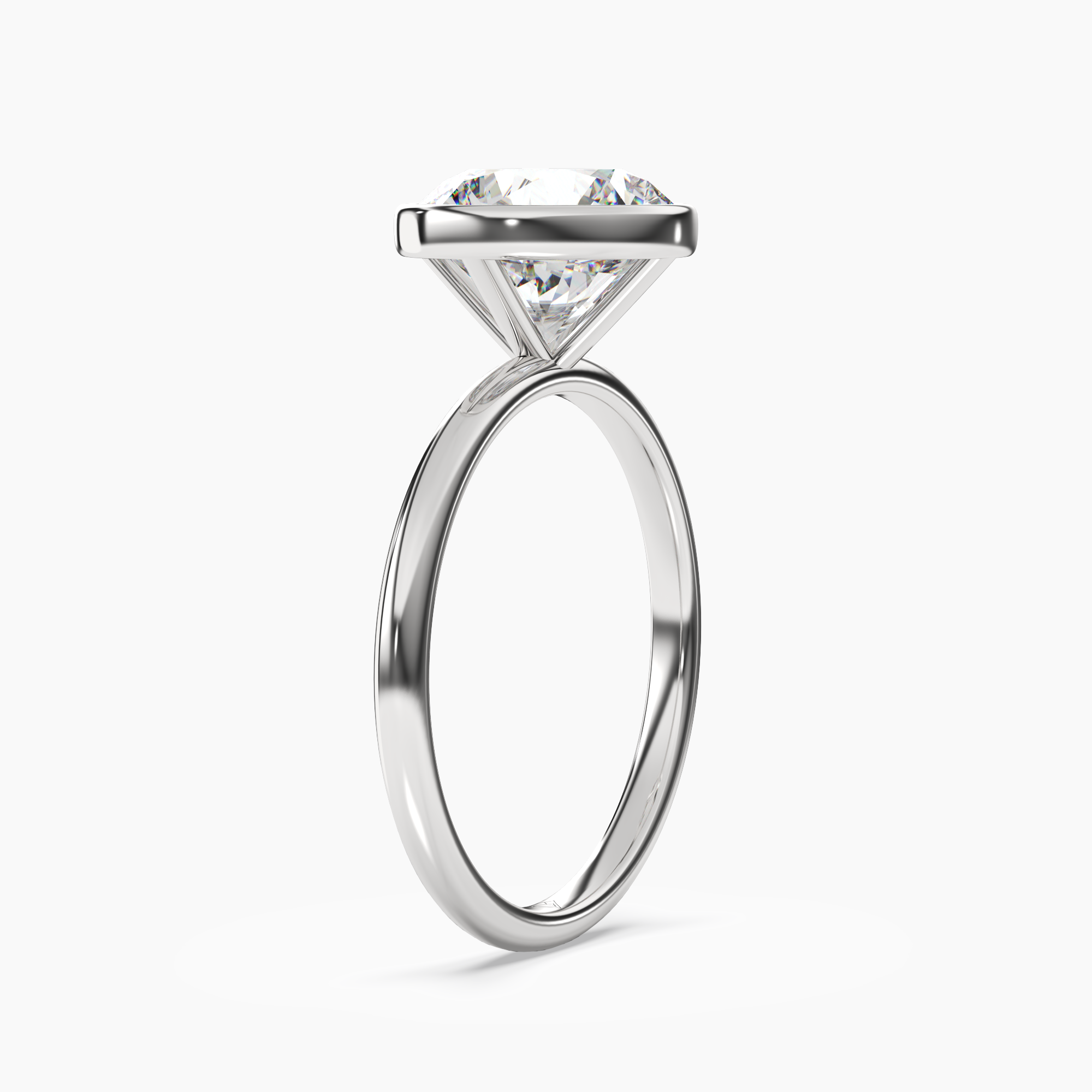 Vivienne 5 Carat Round Cut Bezel Lab Grown Diamond Ring in 10K Yellow Gold - View 5