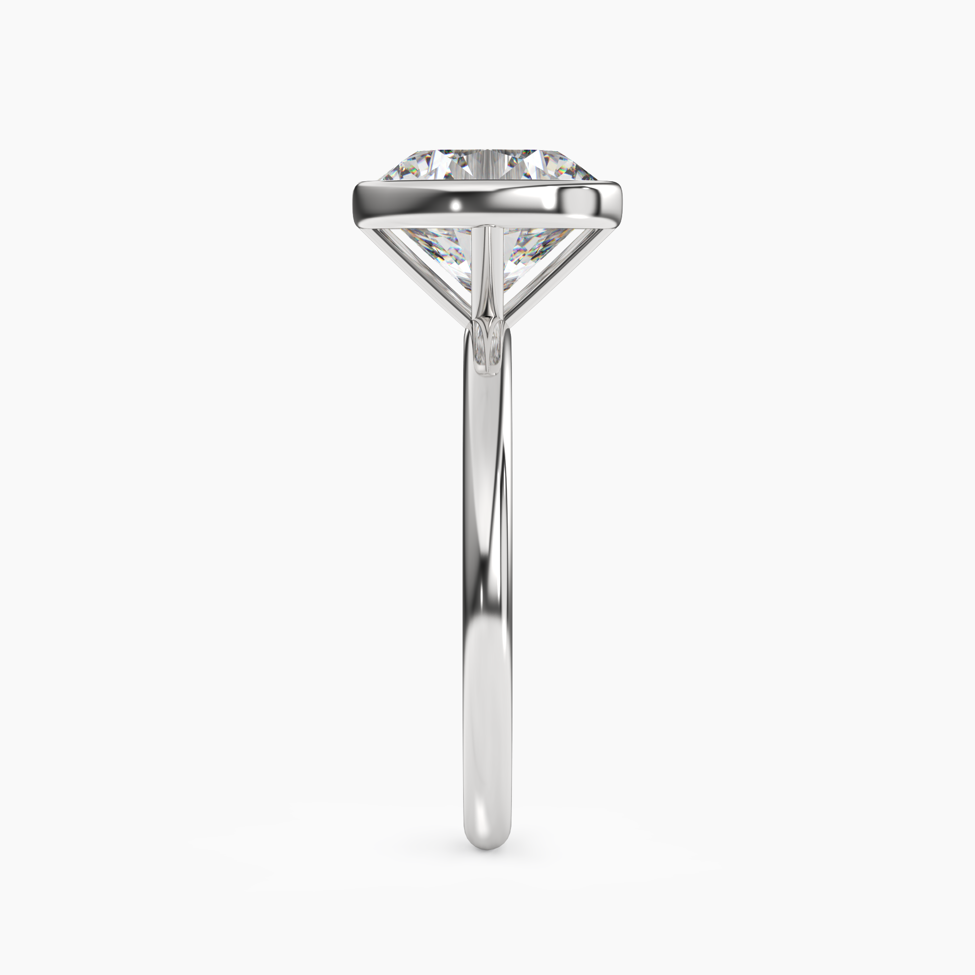 Vivienne 2.5 Carat Round Cut Bezel Lab Grown Diamond Ring in 14K White Gold - View 3