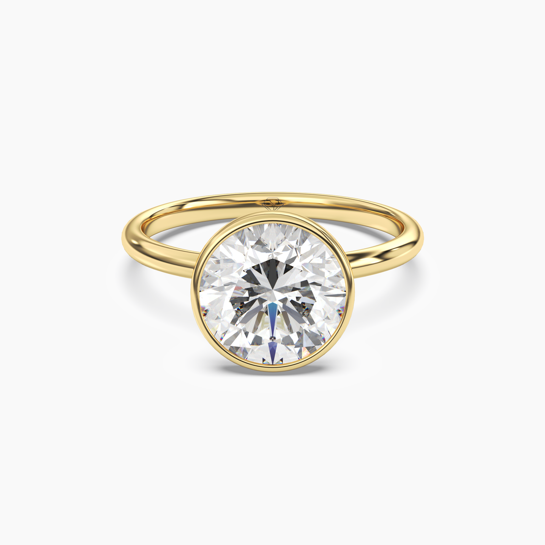 Vivienne 2.5 Carat Round Cut Bezel Lab Grown Diamond Ring in Platinum - View 4