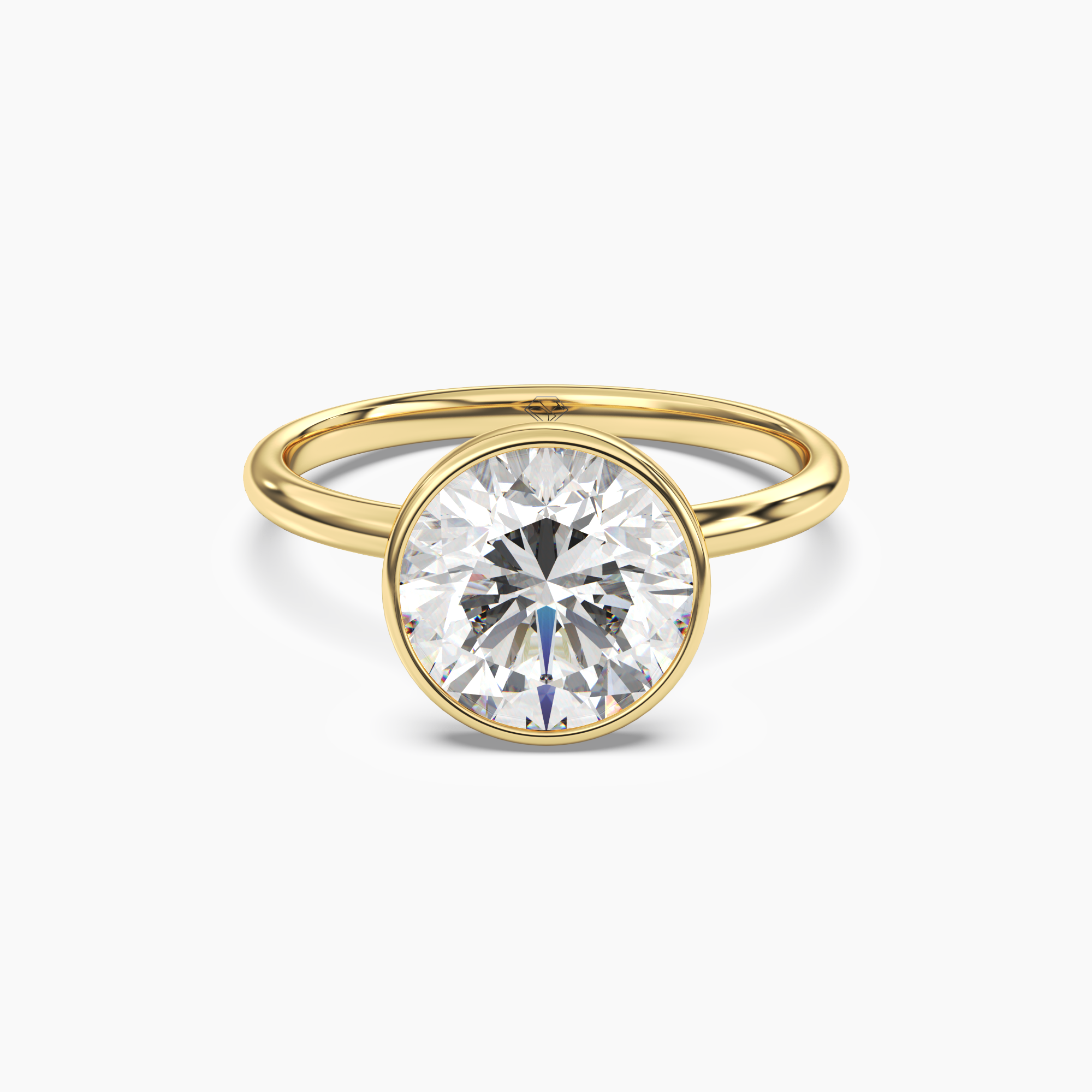Vivienne 1 Carat Round Cut Bezel Lab Grown Diamond Ring in Platinum - View 4