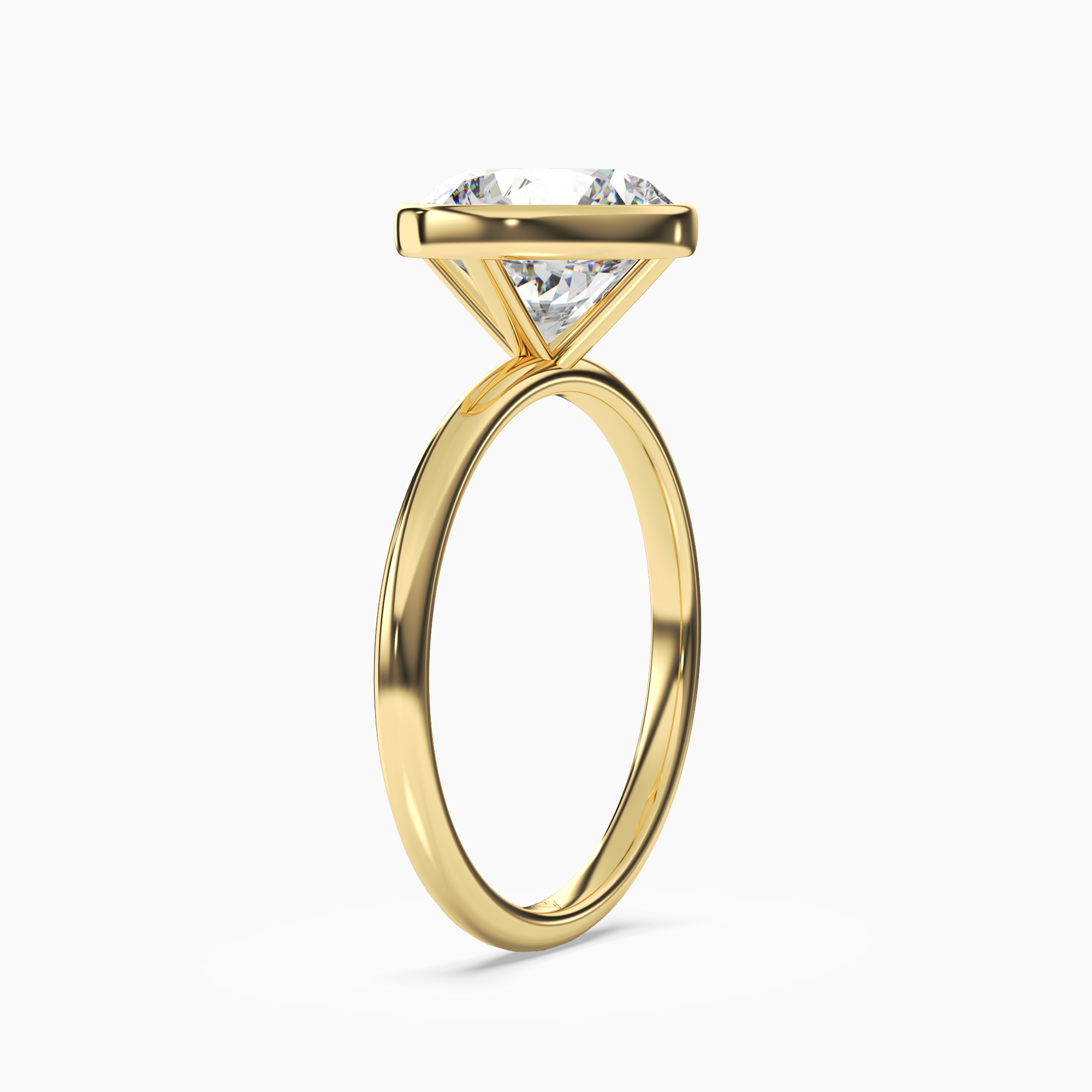 Vivienne 2 Carat Round Cut Bezel Lab Grown Diamond Ring in Platinum - View 5