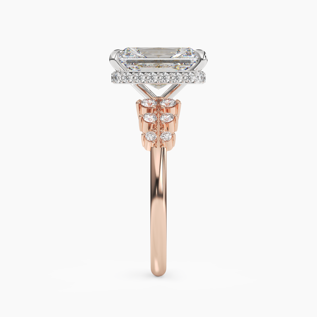 Sylvia 3 Carat Radiant Cut Solitaire Lab Grown Diamond Ring in Silver - View 9