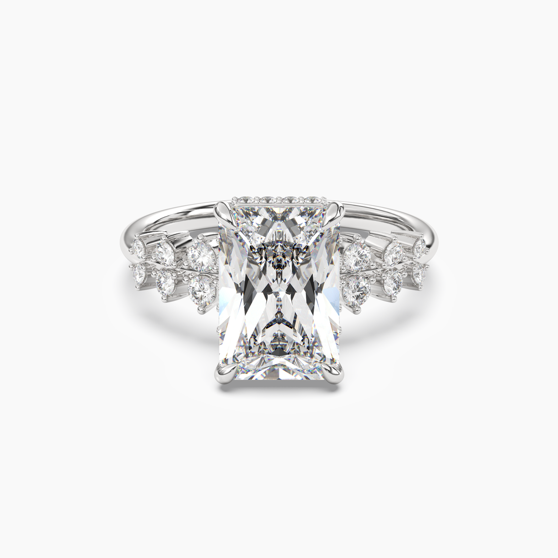 Sylvia 5 Carat Radiant Cut Solitaire Lab Grown Diamond Ring in Platinum