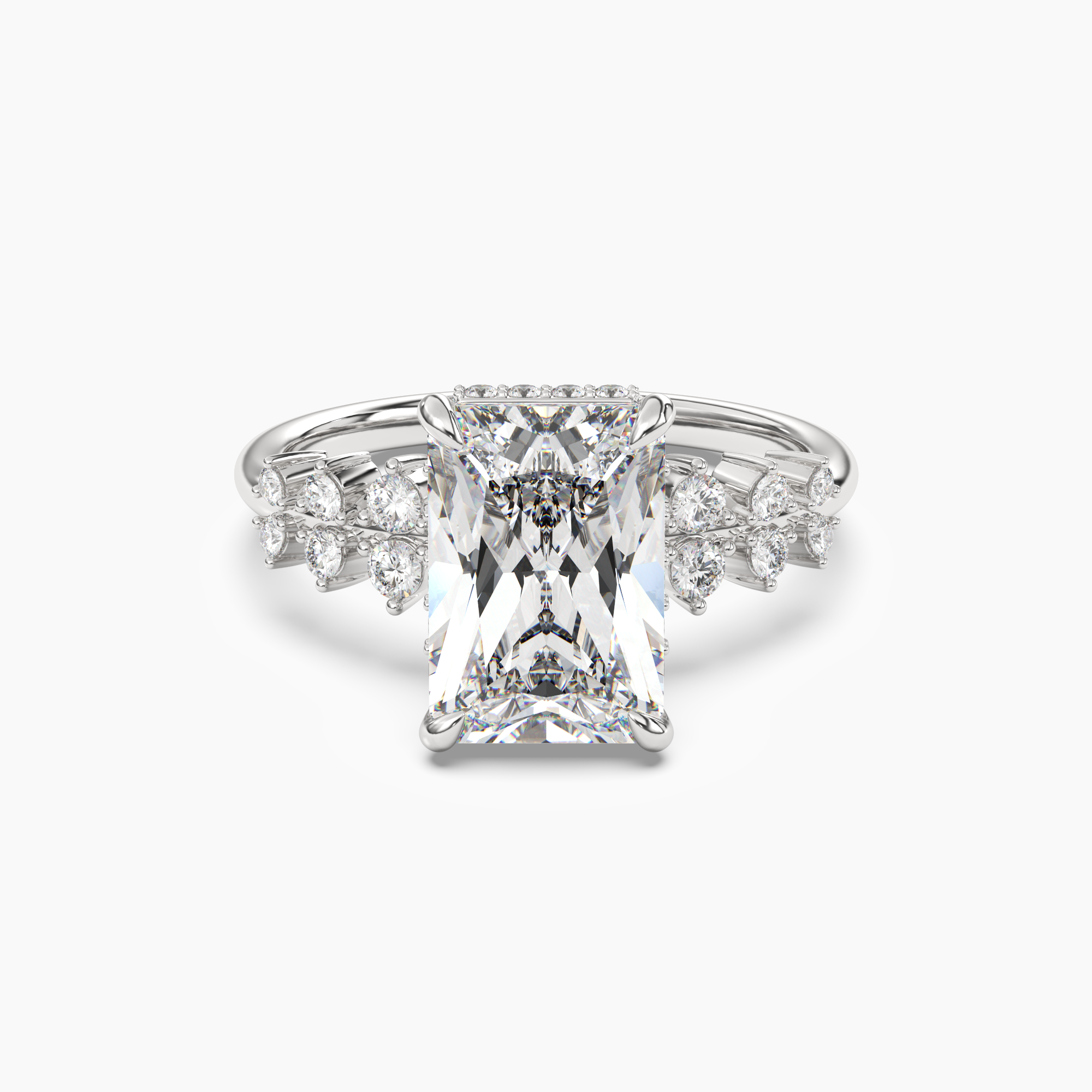 Sylvia 1.5 Carat Radiant Cut Solitaire Lab Grown Diamond Ring in Silver
