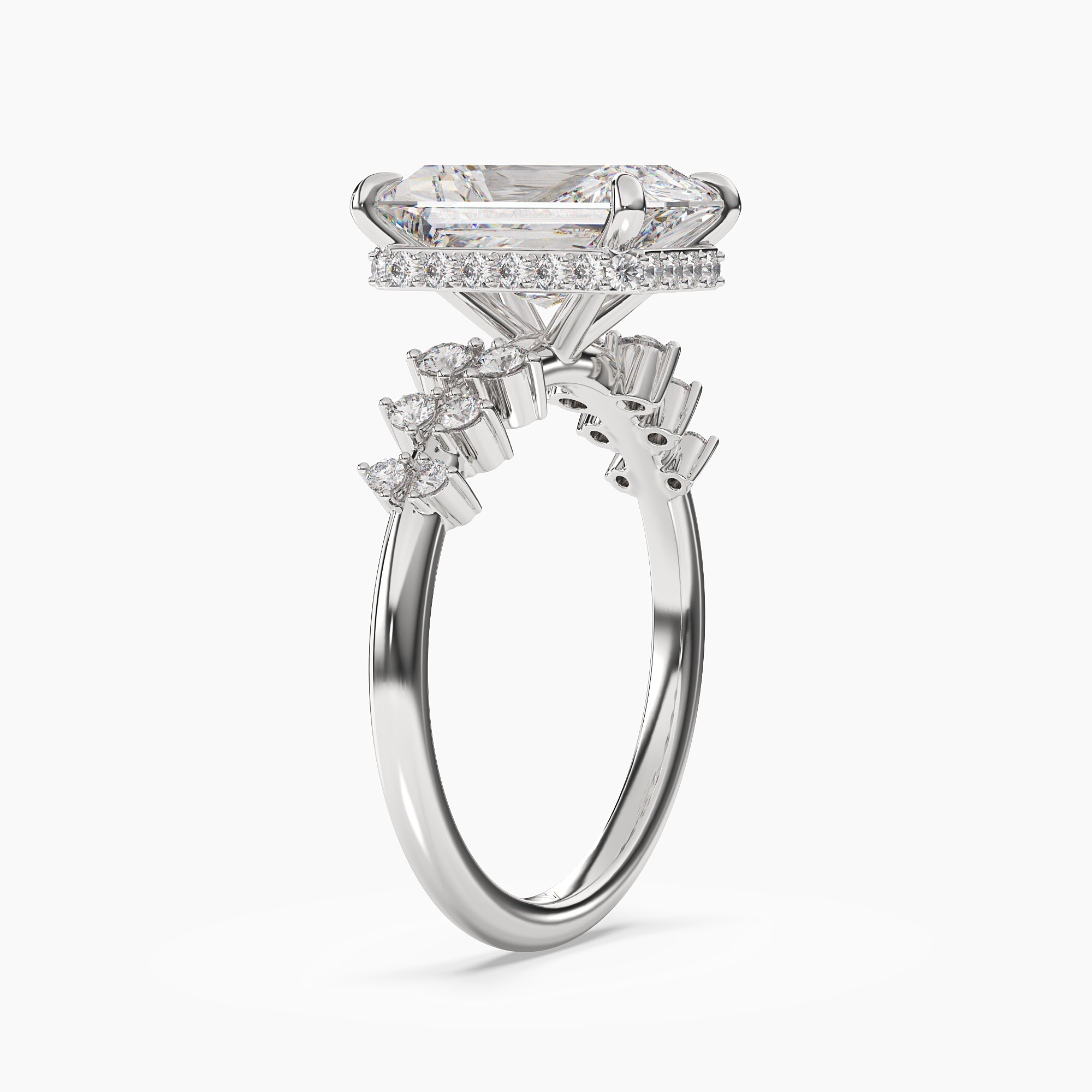 Sylvia 2.5 Carat Radiant Cut Solitaire Lab Grown Diamond Ring in Platinum - View 2