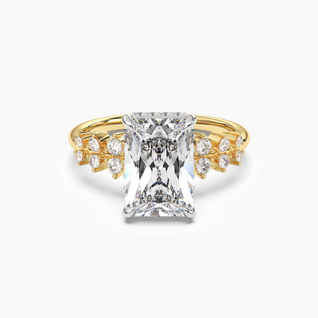 Sylvia 3 Carat Radiant Cut Solitaire Lab Grown Diamond Ring in Platinum - View 4