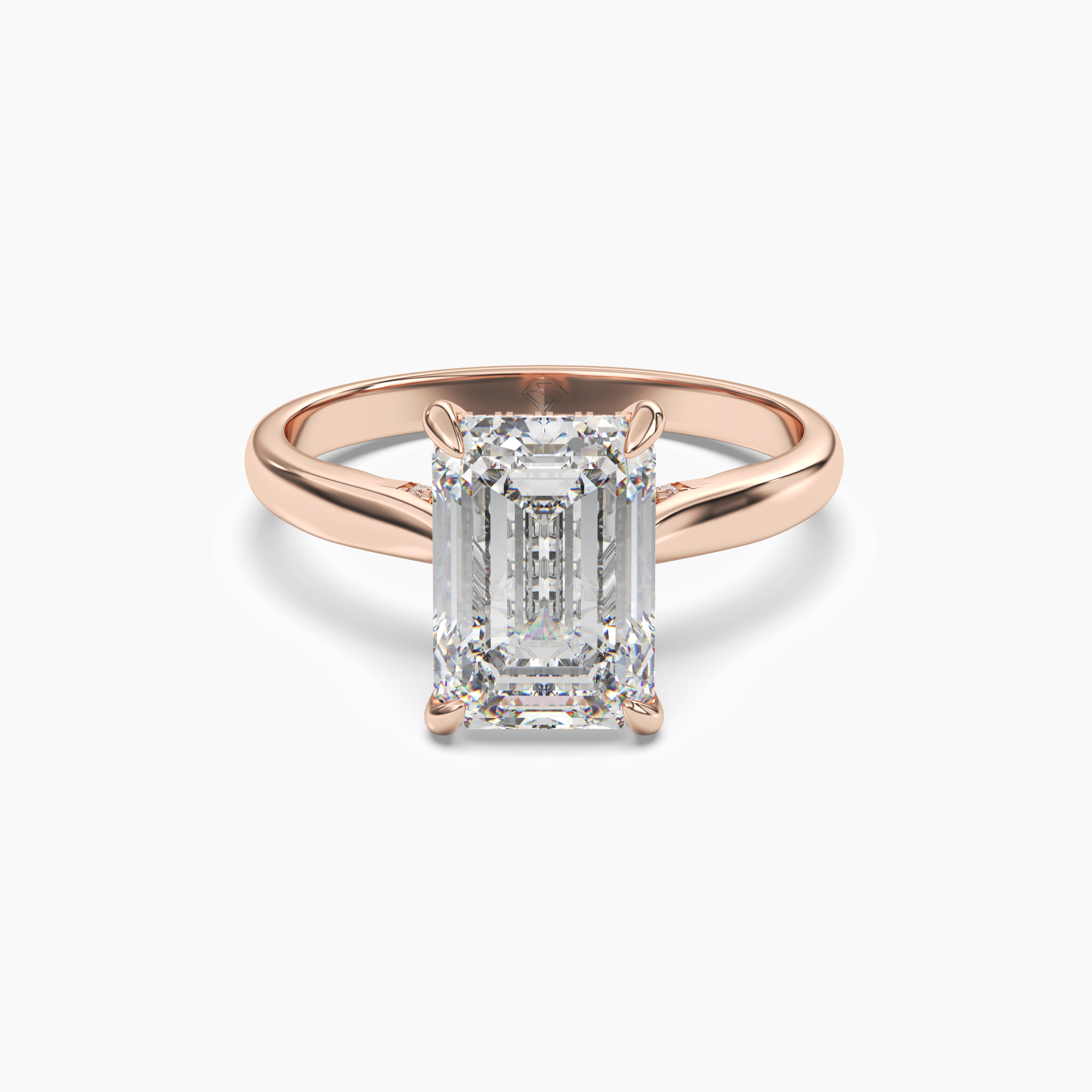 Hestia Emerald Hidden Halo 1.5 Carat Lab Grown Diamond Engagement Ring in 14K Rose Gold