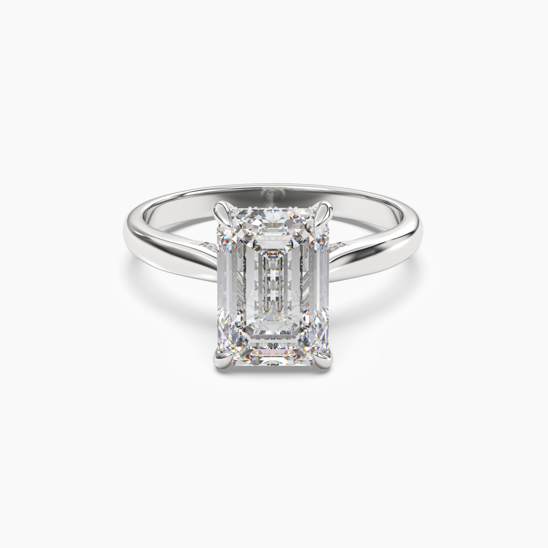 Genevieve 5 Carat Emerald Cut Solitaire Lab Grown Diamond Ring in Platinum