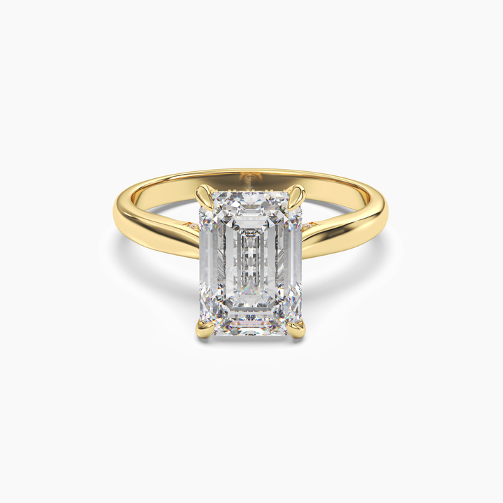 Genevieve 1.5 Carat Emerald Cut Solitaire Lab Grown Diamond Ring in 14K Yellow Gold