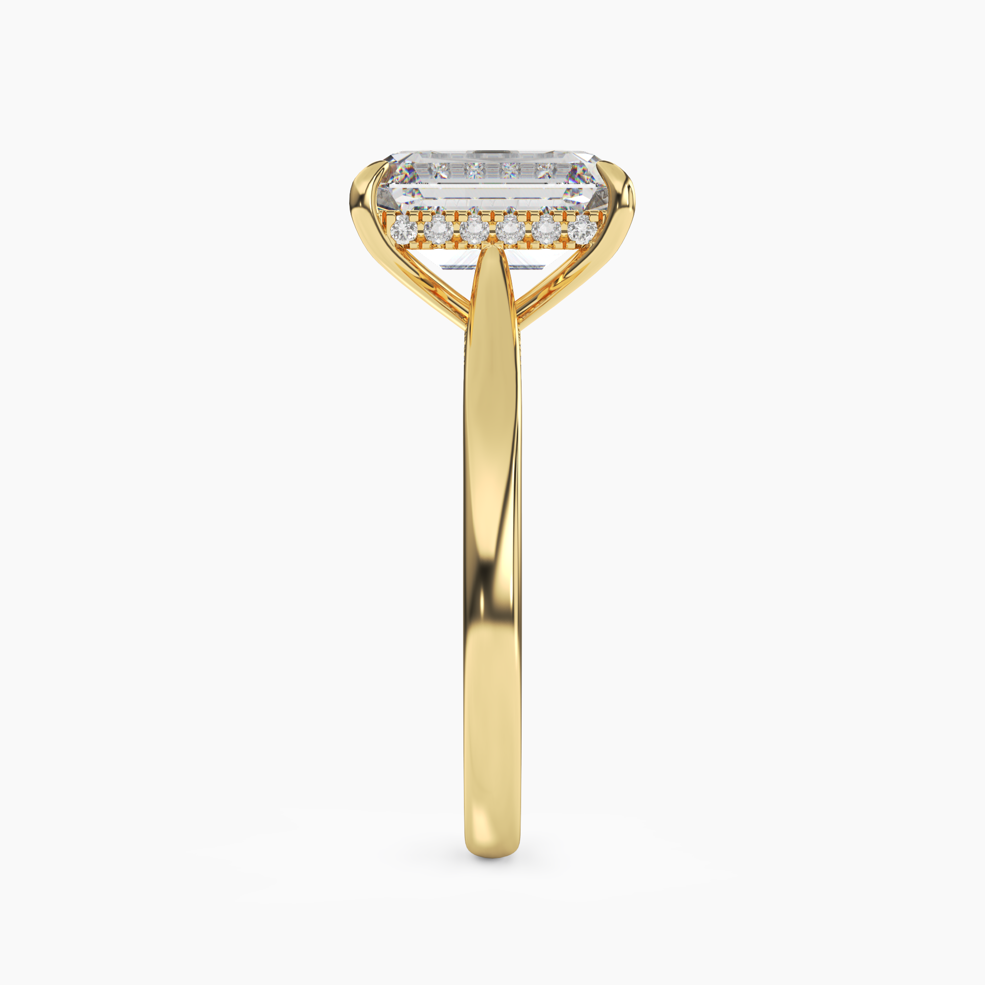 Hestia Emerald Hidden Halo 1.5 Carat Lab Grown Diamond Engagement Ring in 14K Rose Gold