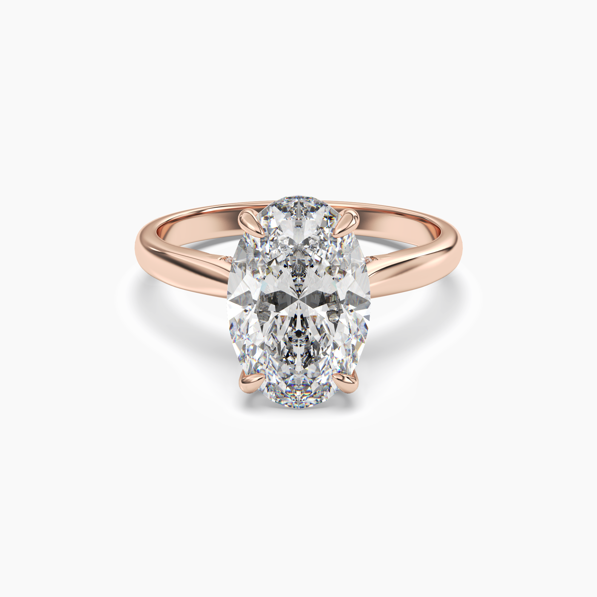 Genevieve 1.5 Carat Oval Cut Solitaire Lab Grown Diamond Ring in 14K Rose Gold
