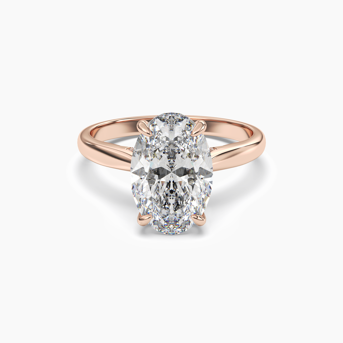 Genevieve 3 Carat Oval Cut Solitaire Lab Grown Diamond Ring in Platinum - View 7