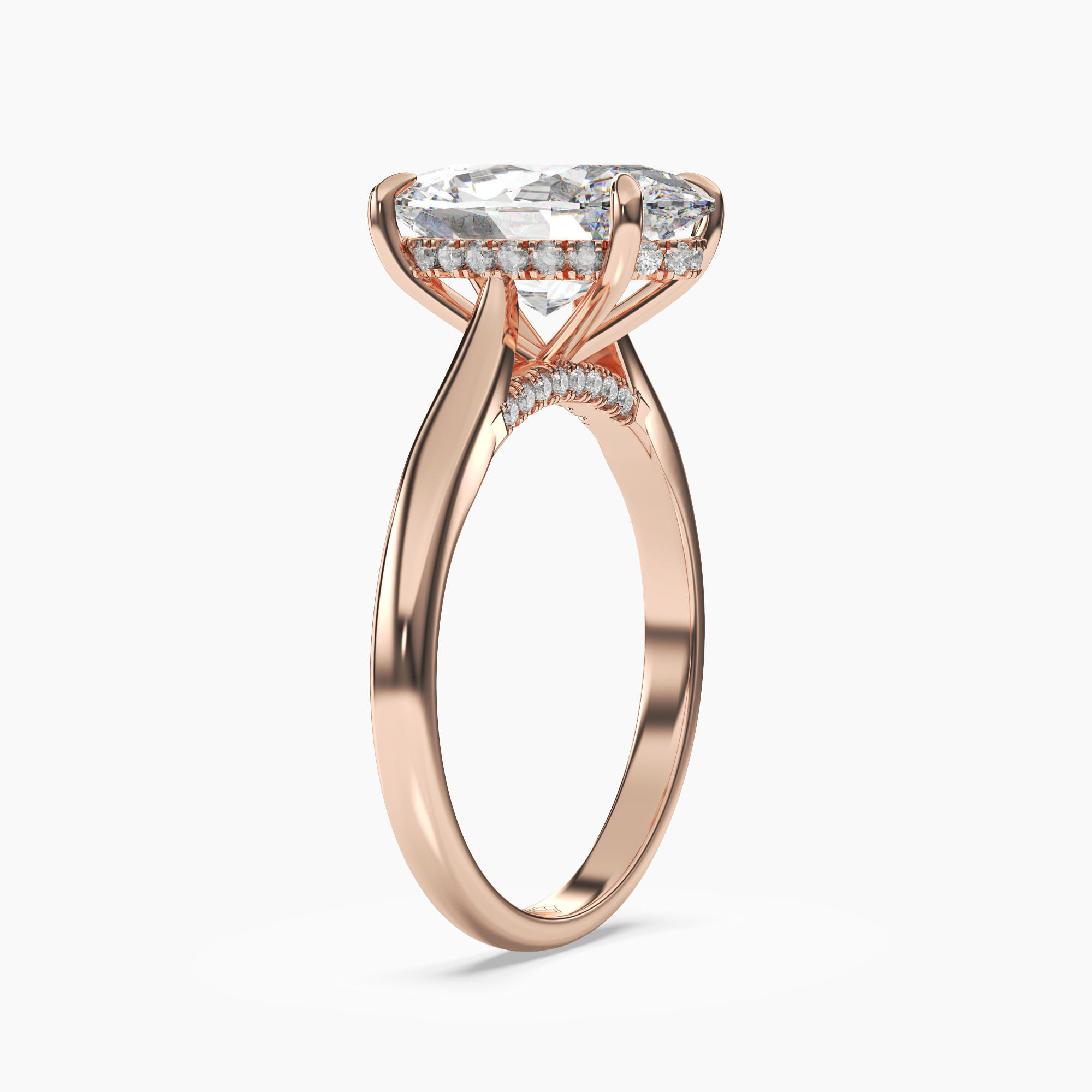 Genevieve 3 Carat Oval Cut Solitaire Lab Grown Diamond Ring in 10K Yellow Gold - View 8