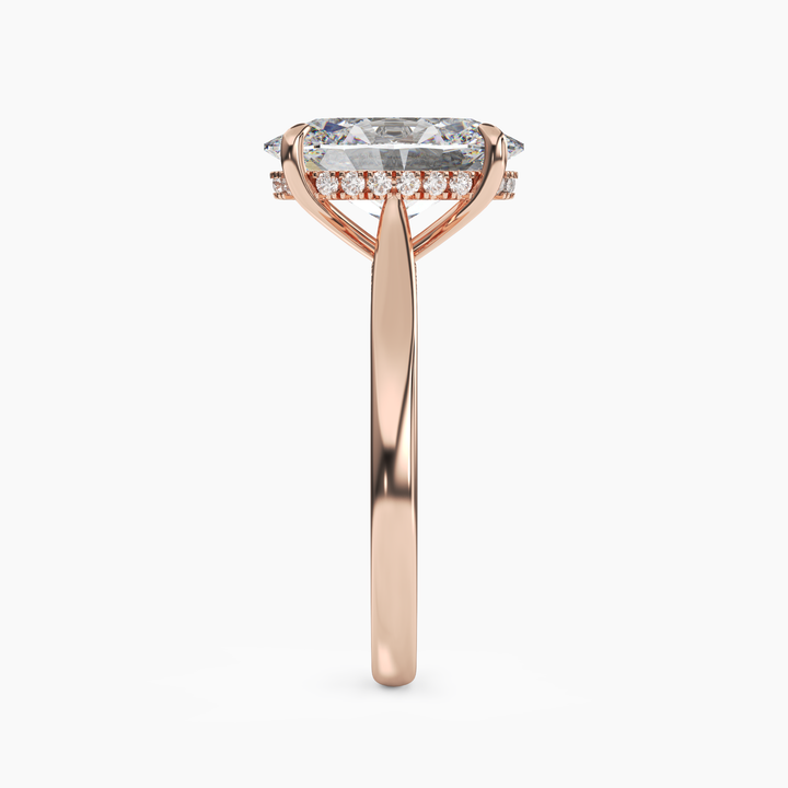 Genevieve 3.5 Carat Oval Cut Solitaire Lab Grown Diamond Ring in 14K Yellow Gold - View 9