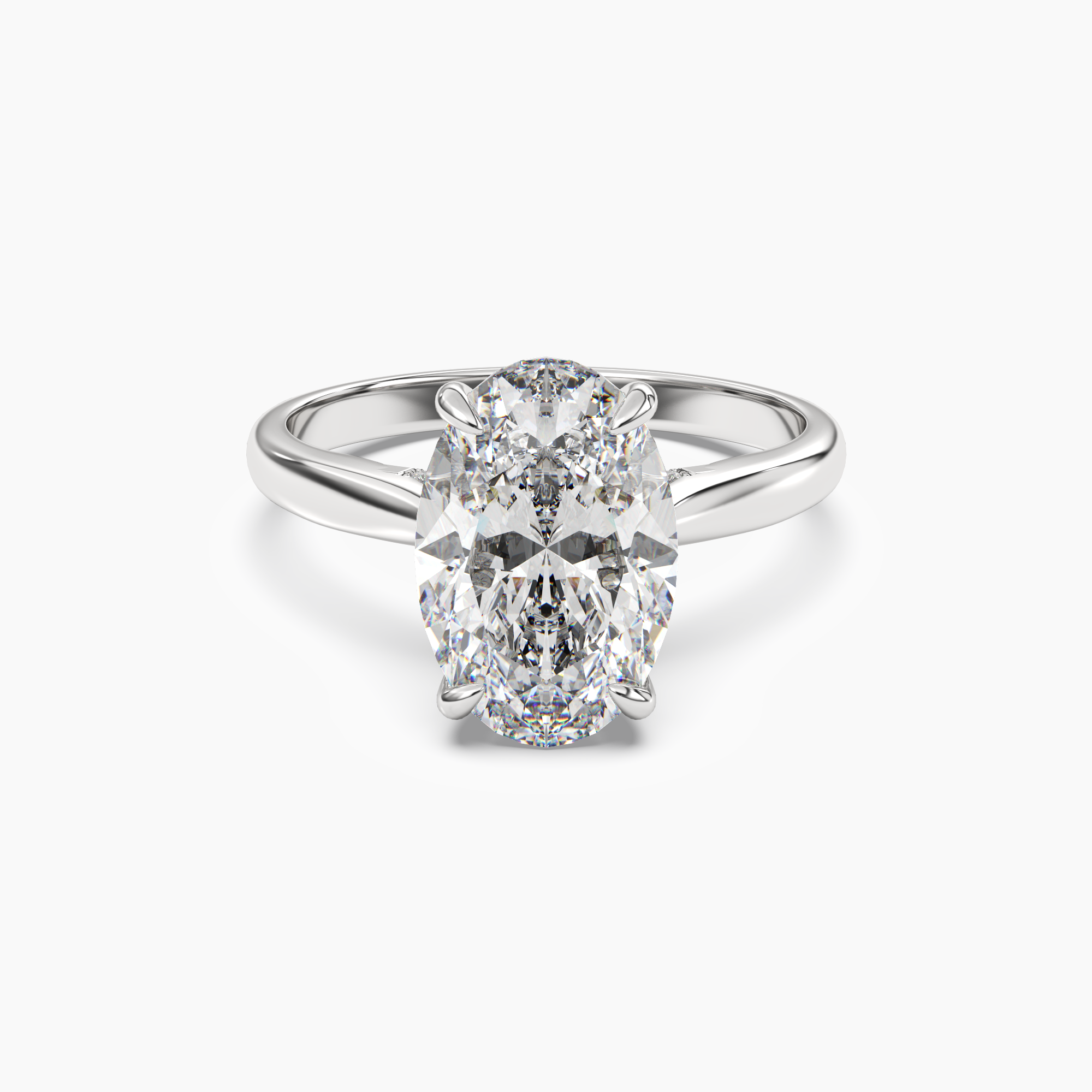 Genevieve 1 Carat Oval Cut Solitaire Lab Grown Diamond Ring in Platinum
