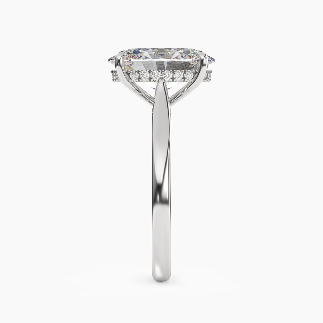 Genevieve 5 Carat Oval Cut Solitaire Lab Grown Diamond Ring in 18K White Gold - View 3