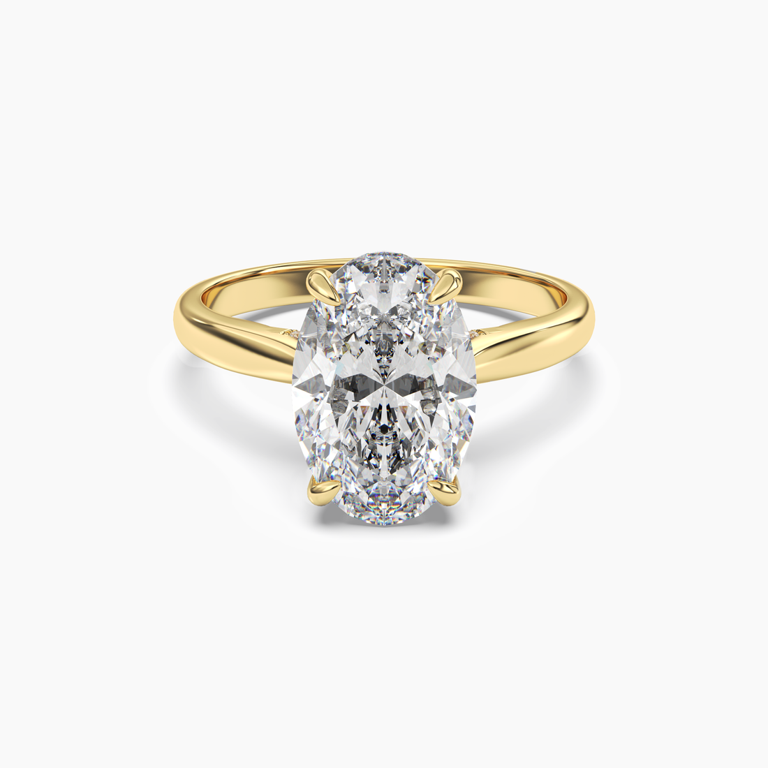 Genevieve 5 Carat Oval Cut Solitaire Lab Grown Diamond Ring in Platinum - View 4