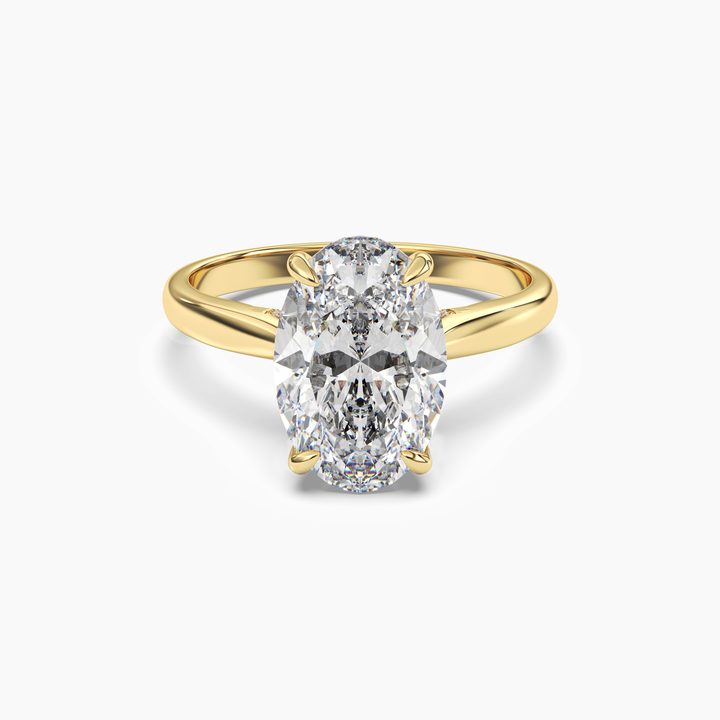 Genevieve 2.5 Carat Oval Cut Solitaire Lab Grown Diamond Ring in 14K Yellow Gold