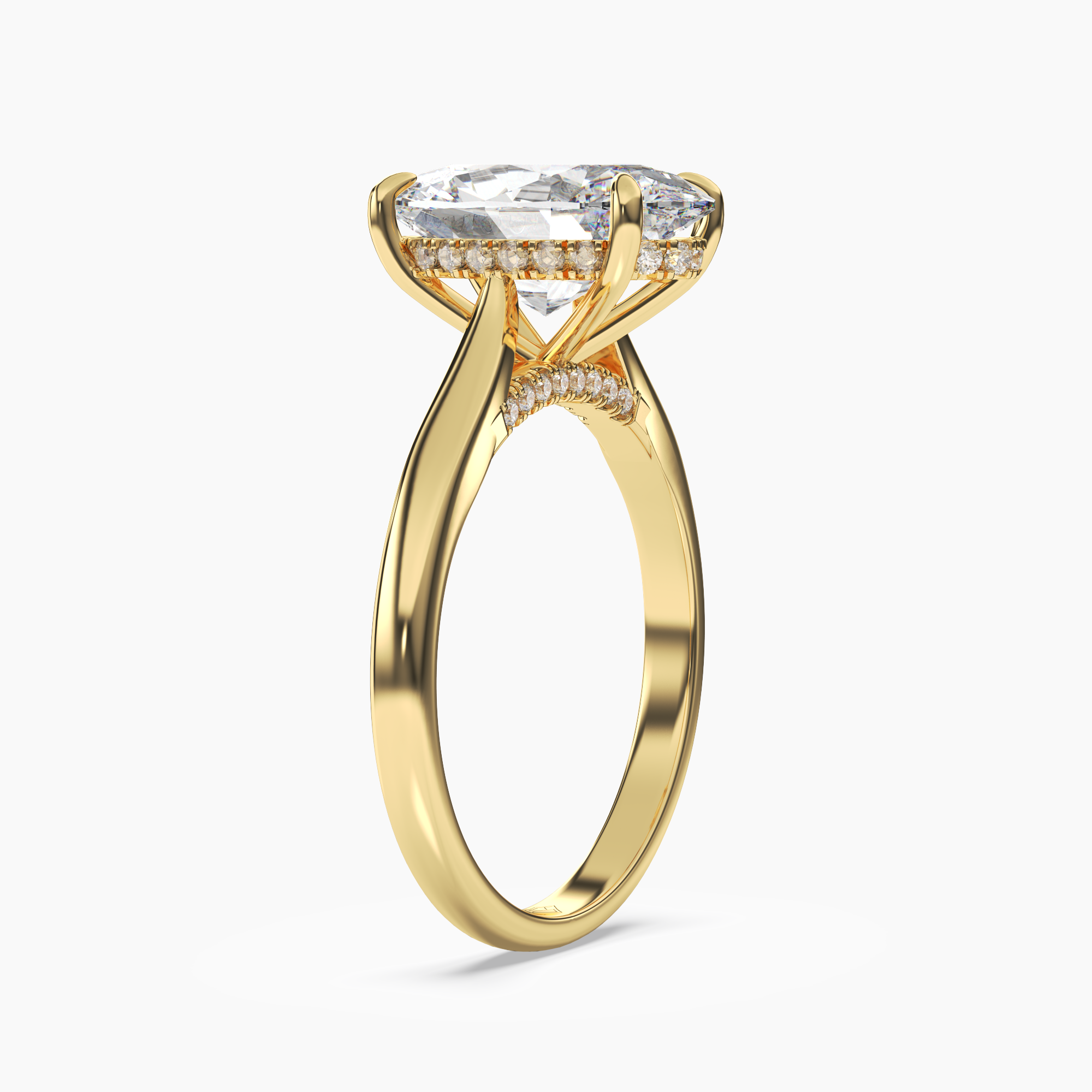 Genevieve 1 Carat Oval Cut Solitaire Lab Grown Diamond Ring in 18K White Gold - View 5