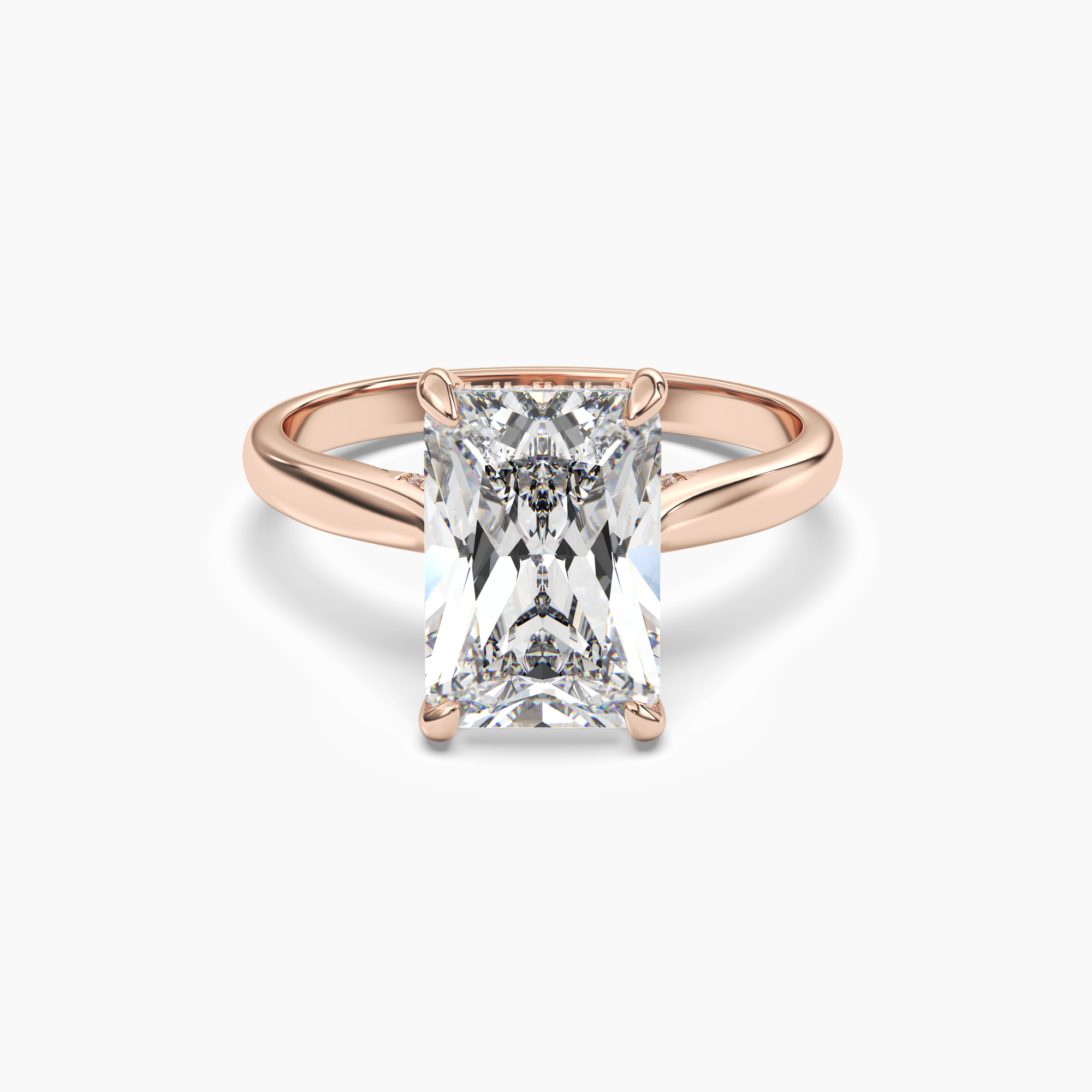 Genevieve 5 Carat Radiant Cut Solitaire Lab Grown Diamond Ring in Silver - View 7