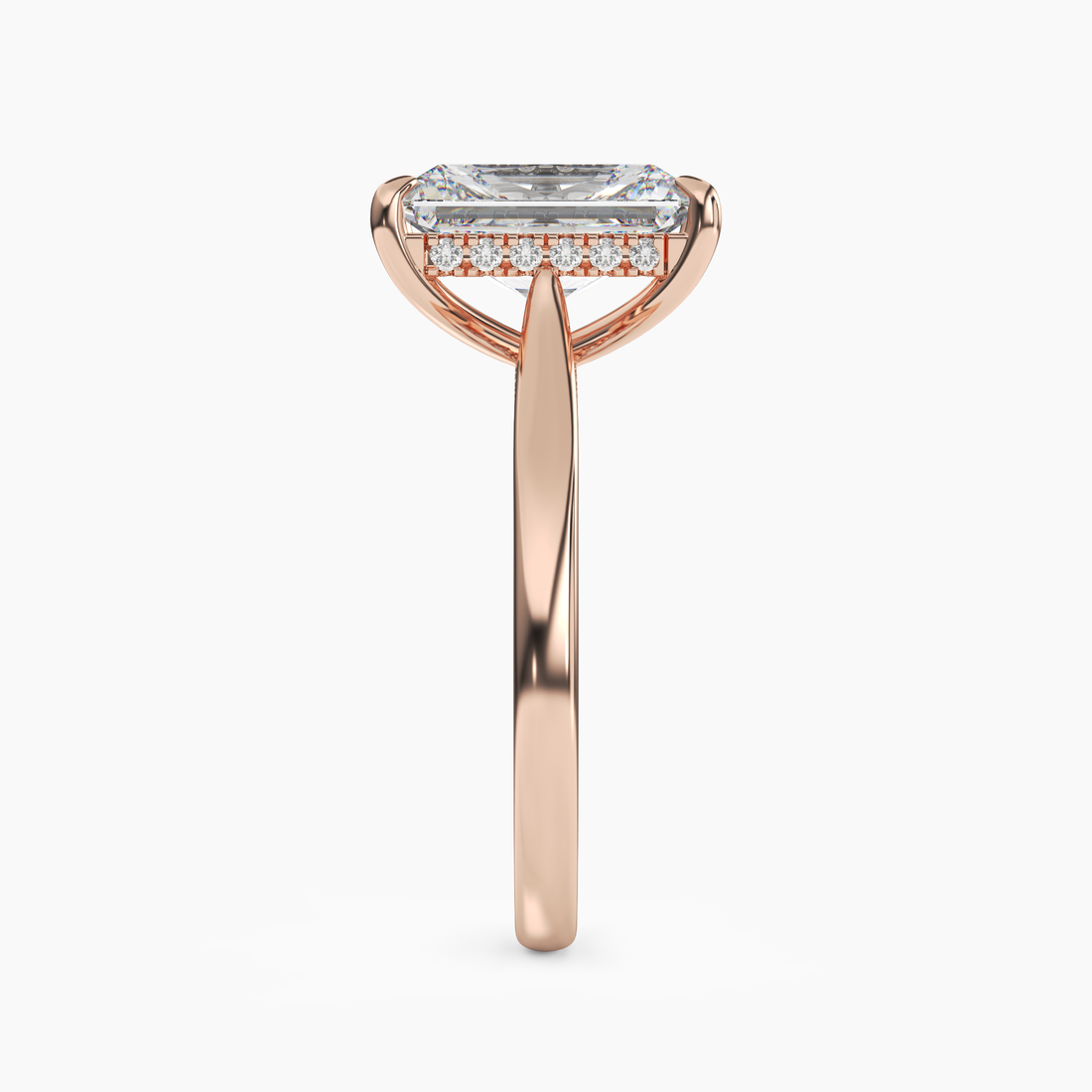 Genevieve 4 Carat Radiant Cut Solitaire Lab Grown Diamond Ring in 14K Yellow Gold - View 9