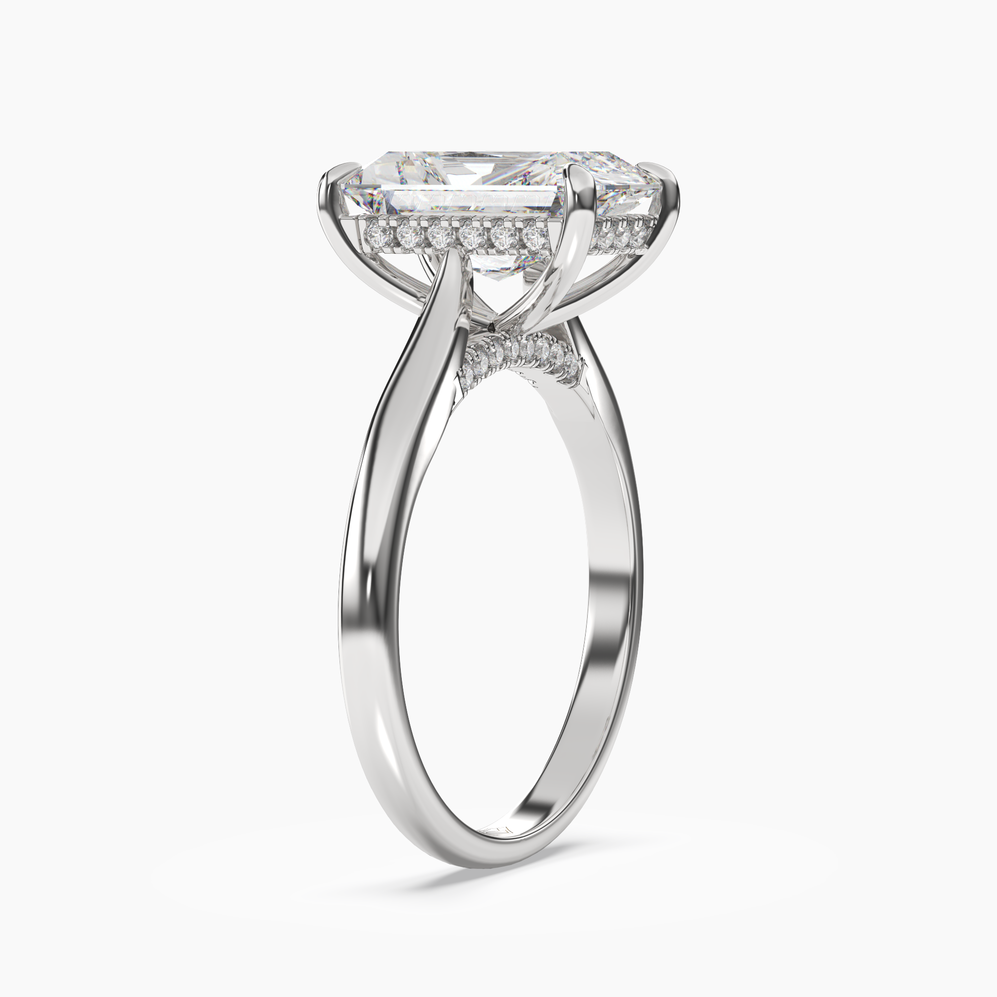 Genevieve 3.5 Carat Radiant Cut Solitaire Lab Grown Diamond Ring in 14K White Gold - View 2