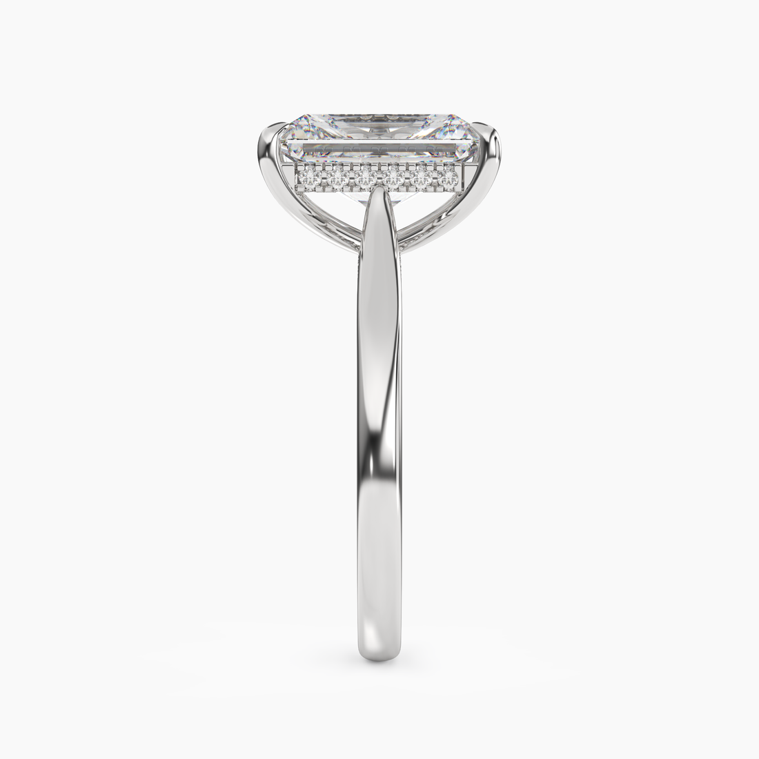 Genevieve 5 Carat Radiant Cut Solitaire Lab Grown Diamond Ring in Silver - View 3