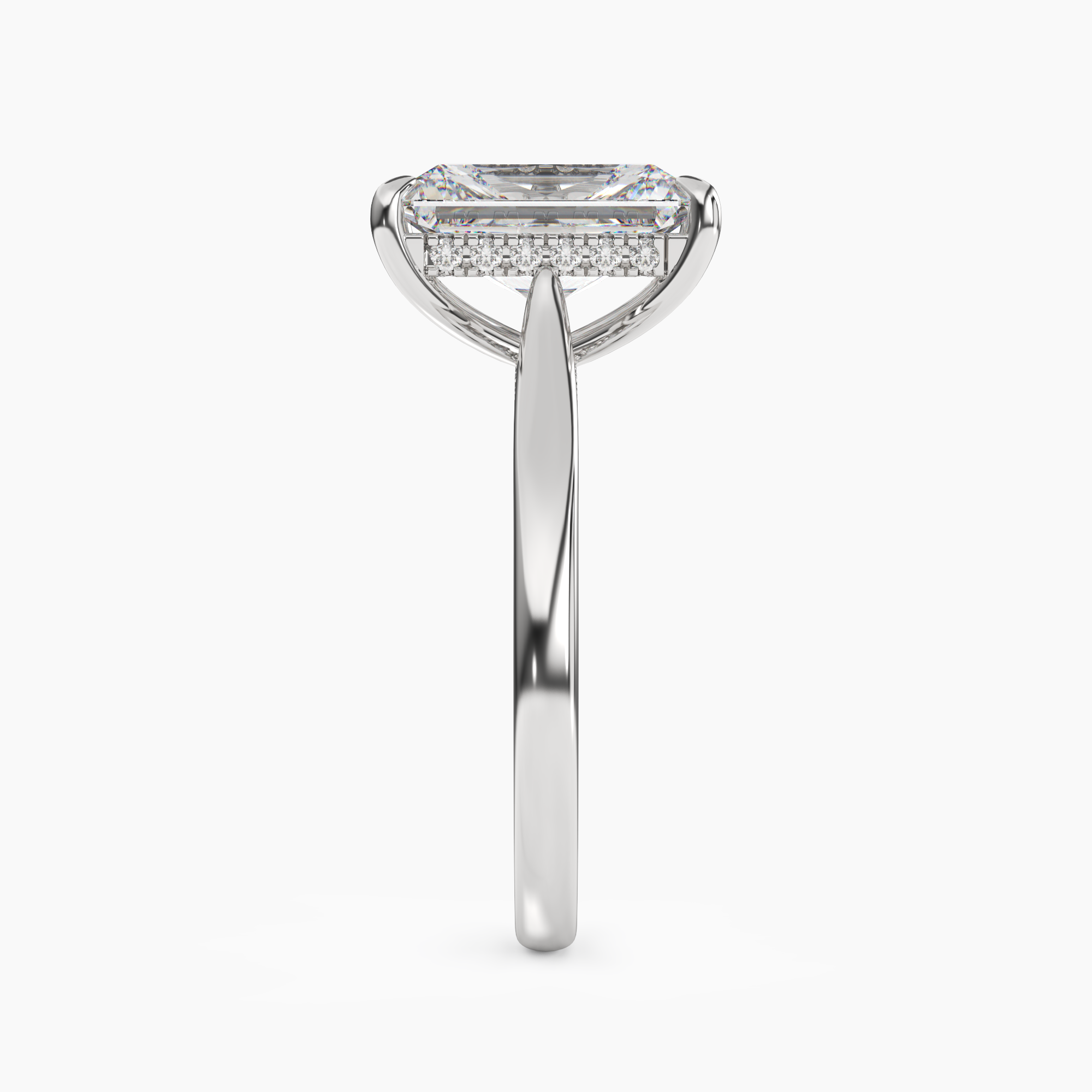 Genevieve 3.5 Carat Radiant Cut Solitaire Lab Grown Diamond Ring in Silver - View 3