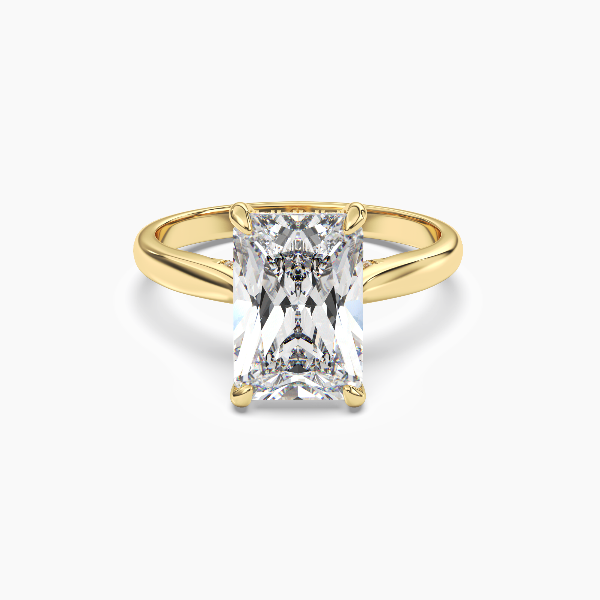 Genevieve 3 Carat Radiant Cut Solitaire Lab Grown Diamond Ring in 18K Yellow Gold