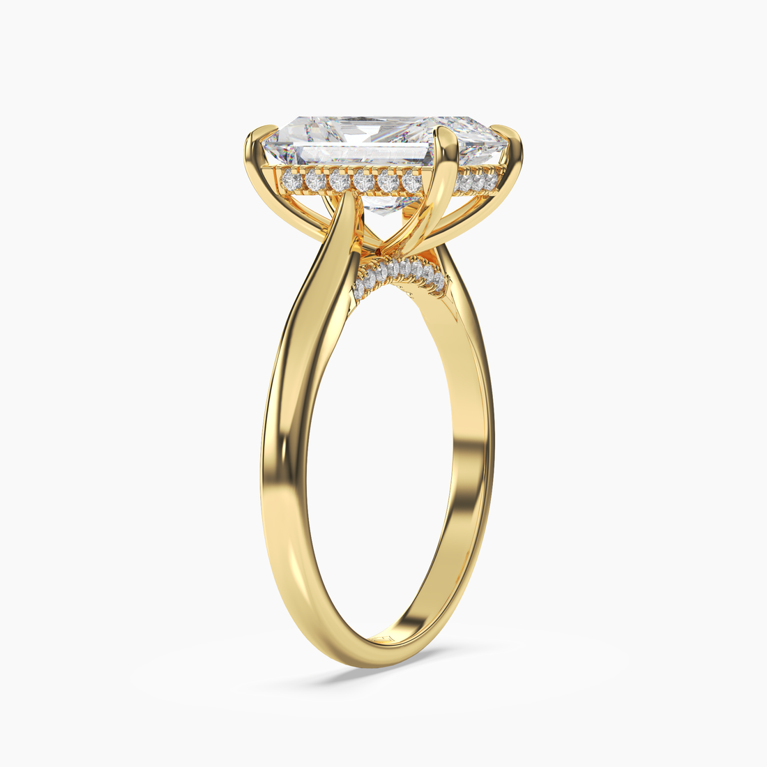 Genevieve 1 Carat Radiant Cut Solitaire Lab Grown Diamond Ring in Silver - View 5