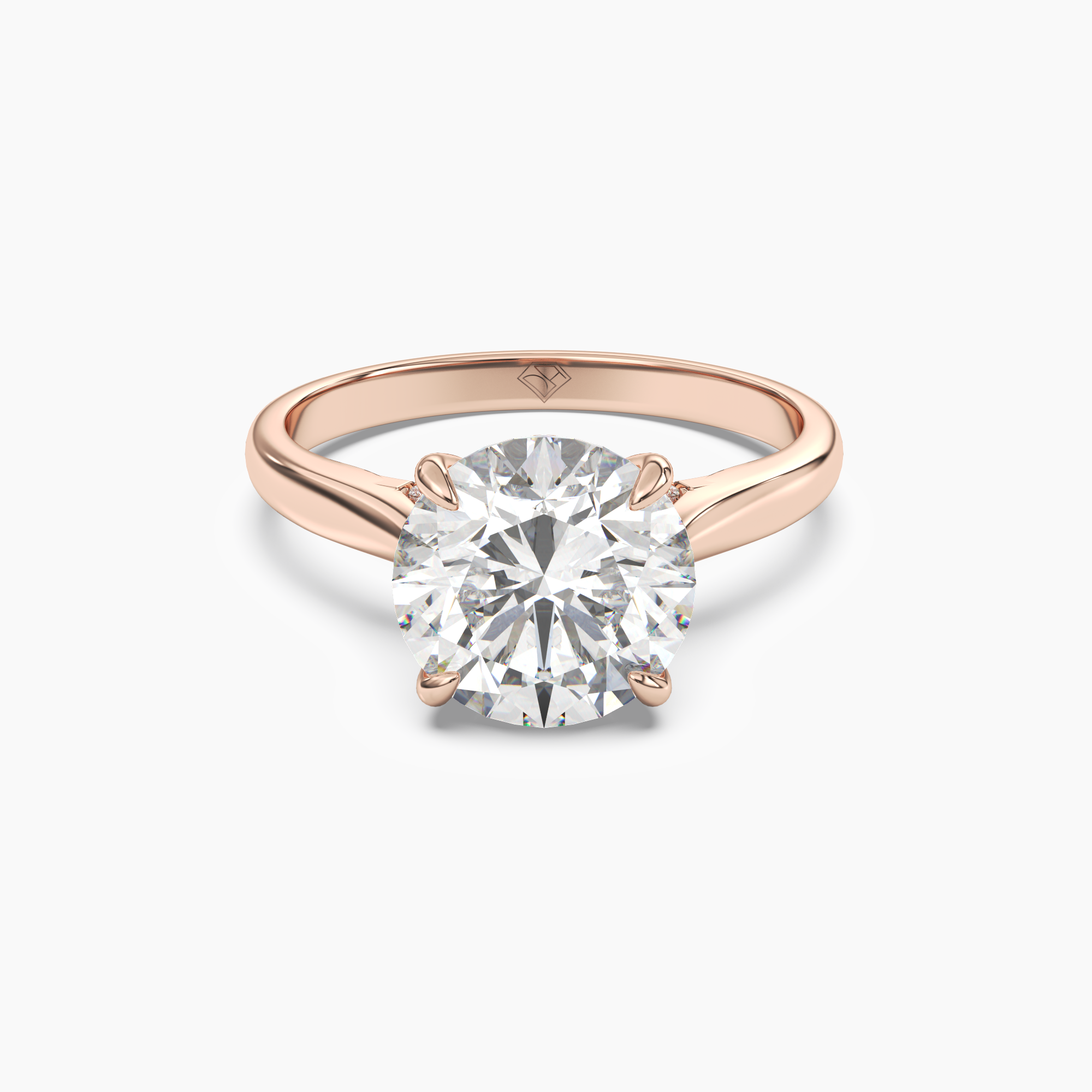 Genevieve 4.5 Carat Round Cut Hidden Halo Lab Grown Diamond Ring in 14K White Gold - View 7