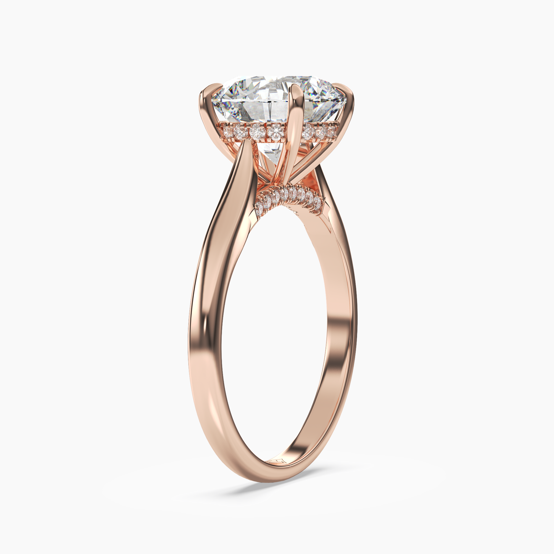 Genevieve 3 Carat Round Cut Hidden Halo Lab Grown Diamond Ring in Platinum - View 8