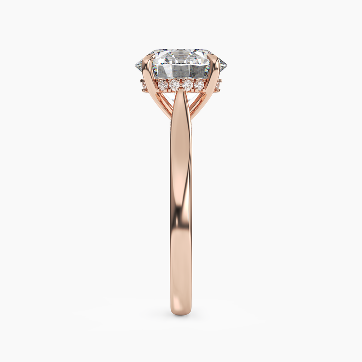 Genevieve 2 Carat Round Cut Hidden Halo Lab Grown Diamond Ring in 14K Yellow Gold - View 9