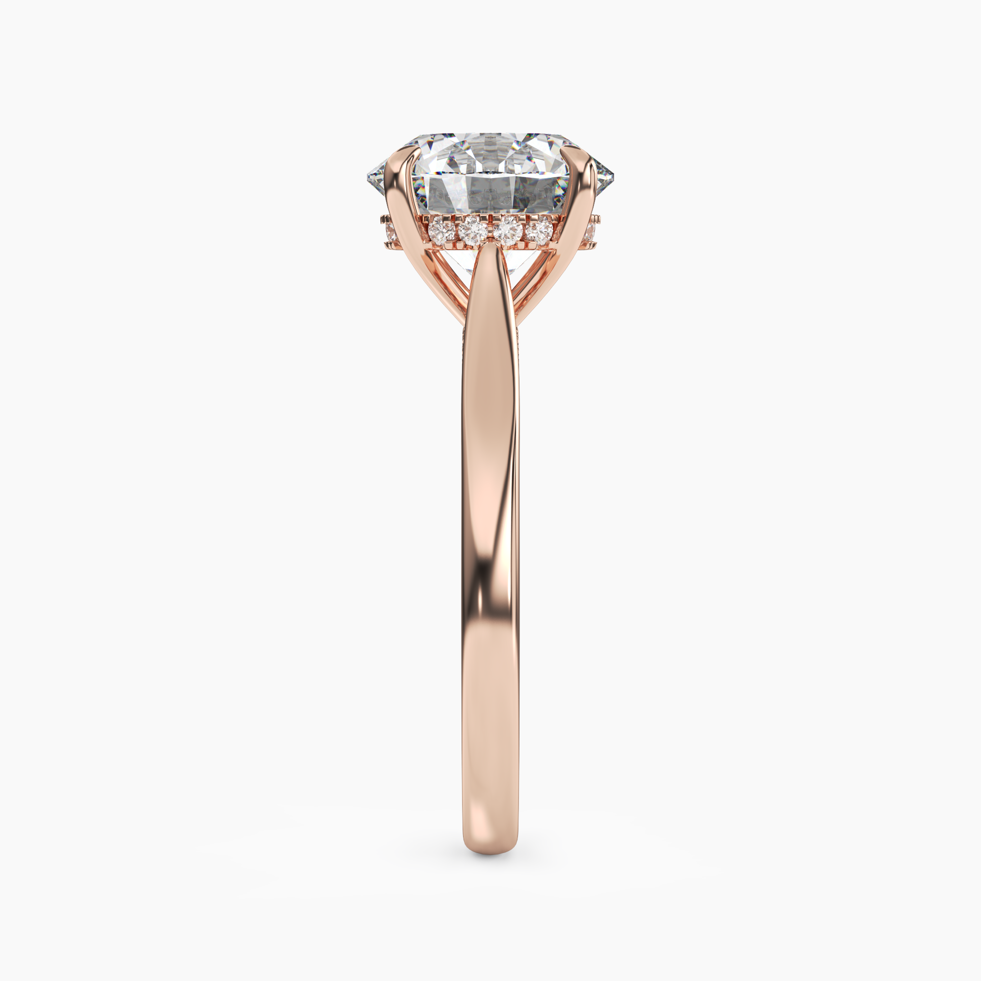 Genevieve 4 Carat Round Cut Hidden Halo Lab Grown Diamond Ring in Platinum - View 9