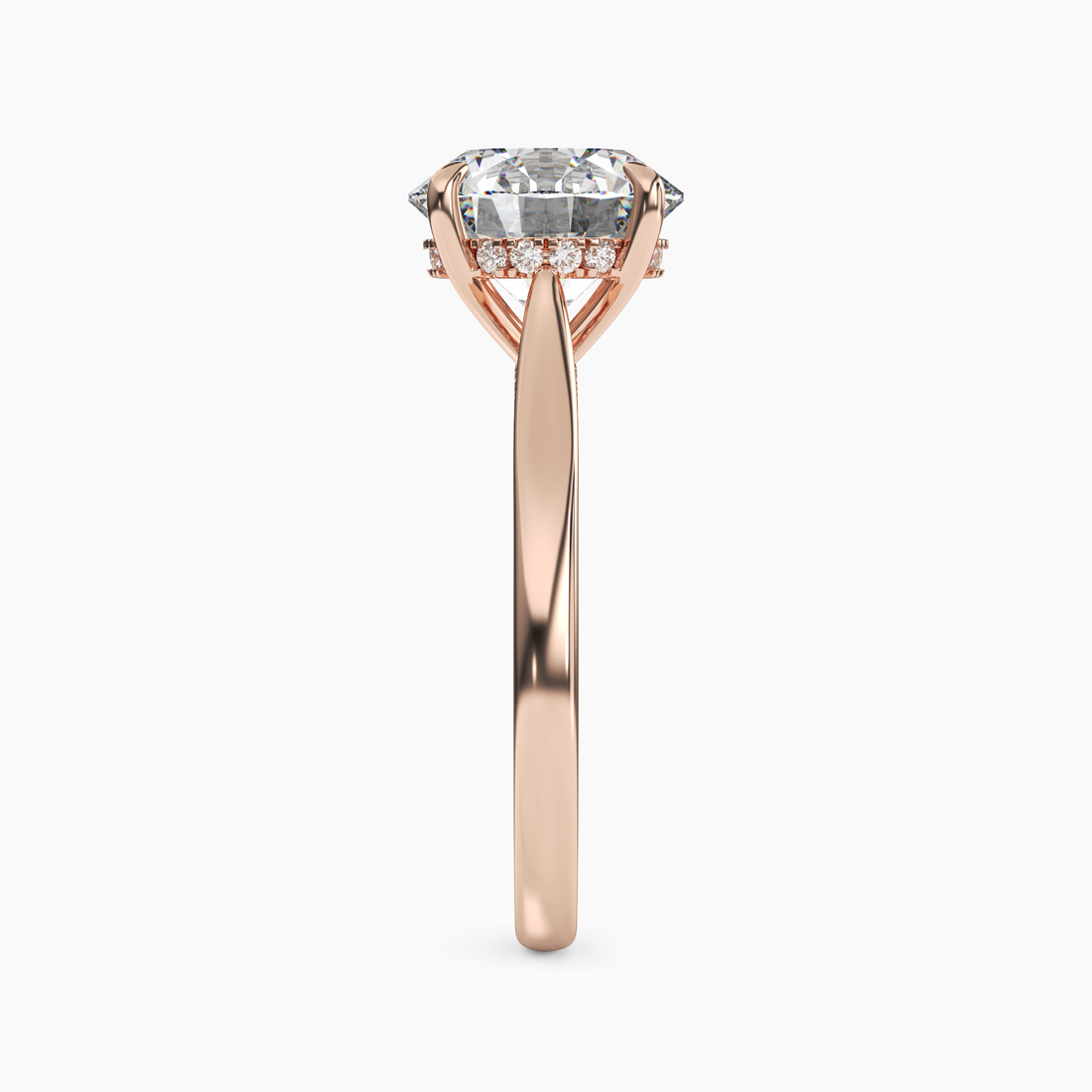 Genevieve 4 Carat Round Cut Hidden Halo Lab Grown Diamond Ring in Platinum - View 9