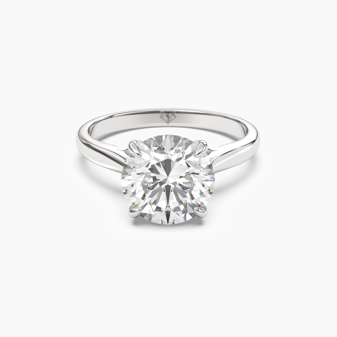 Genevieve 4.5 Carat Round Cut Hidden Halo Lab Grown Diamond Ring in 14K White Gold
