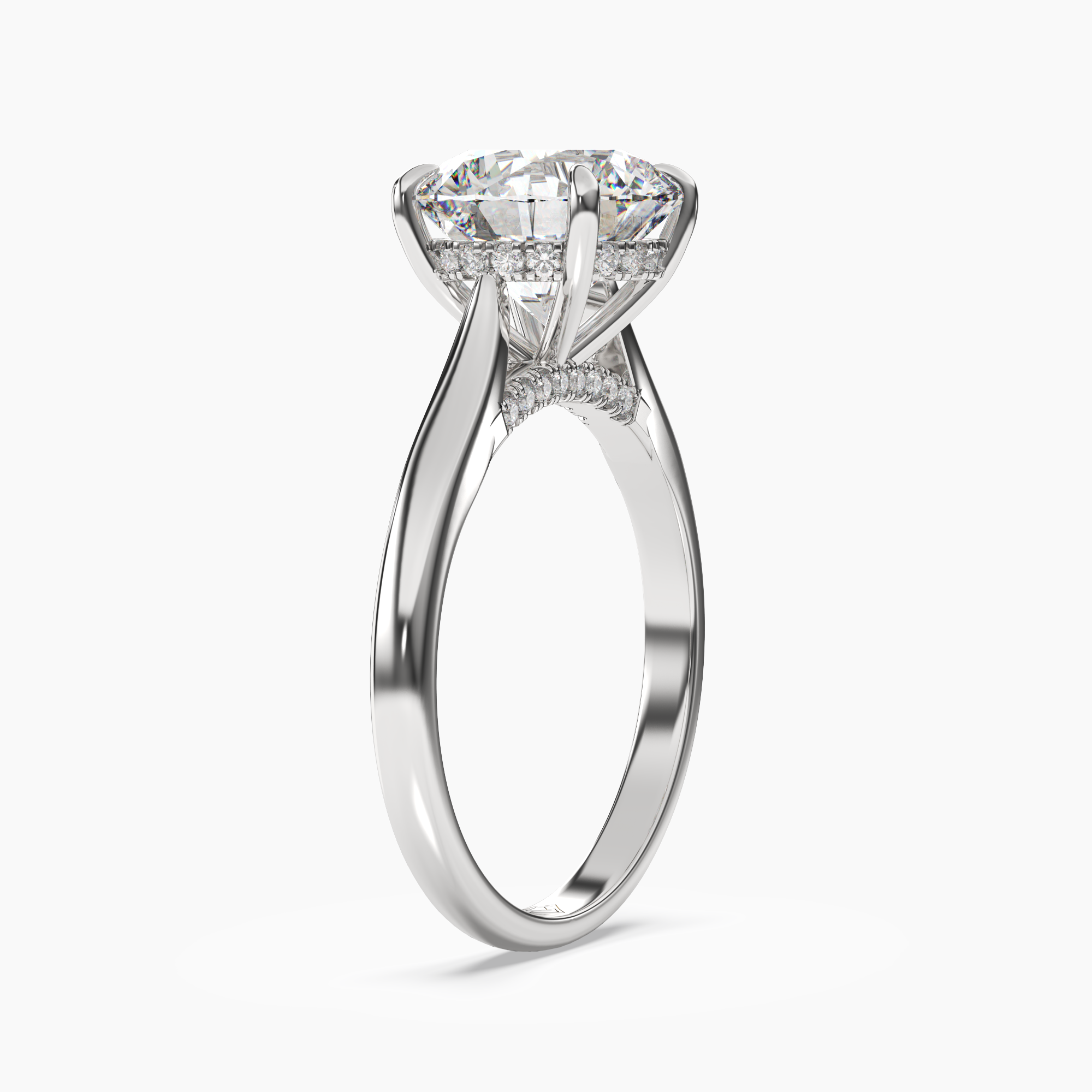 Genevieve 4 Carat Round Cut Hidden Halo Lab Grown Diamond Ring in 18K Yellow Gold - View 5